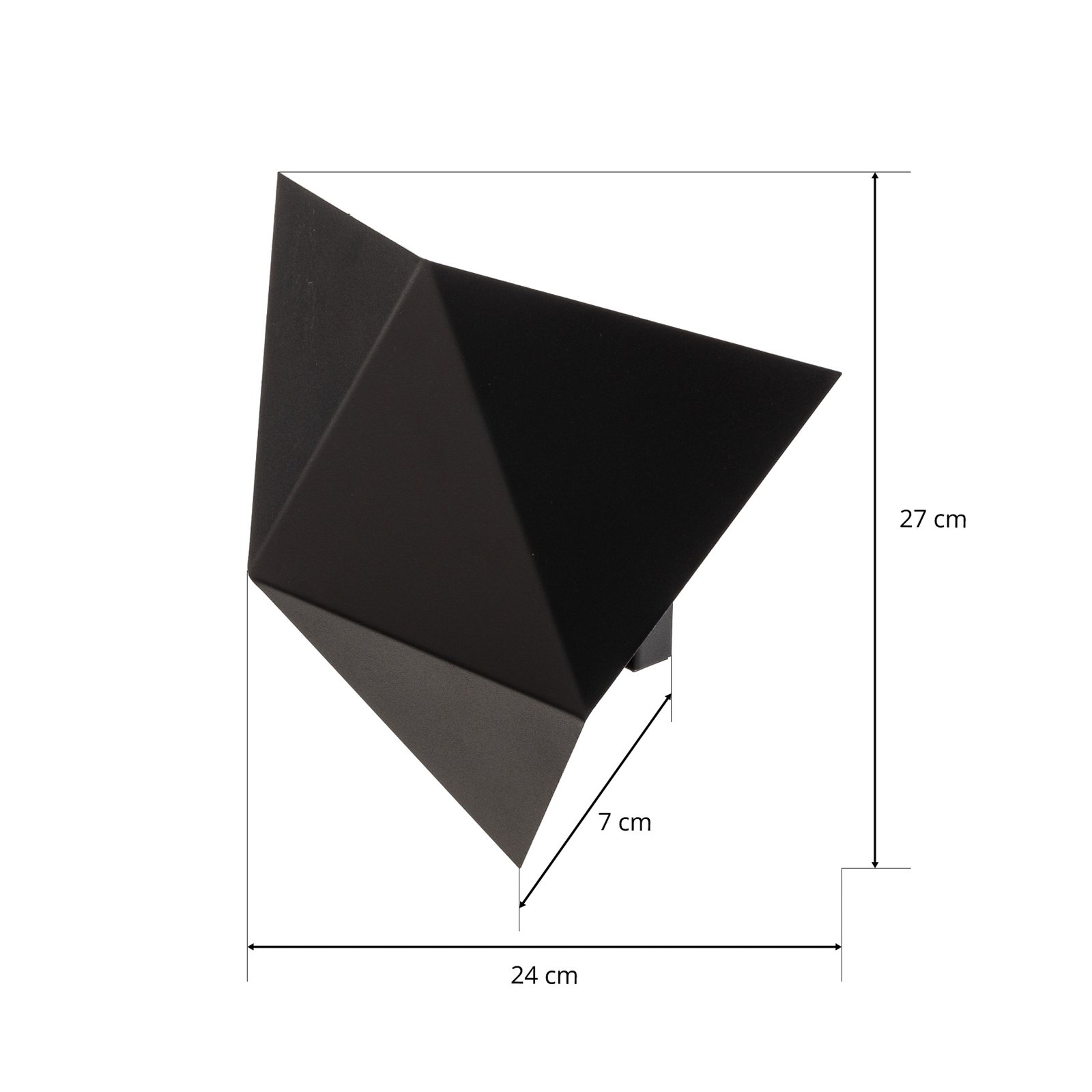 Nástěnné světlo Shield v hranatém tvaru, černá