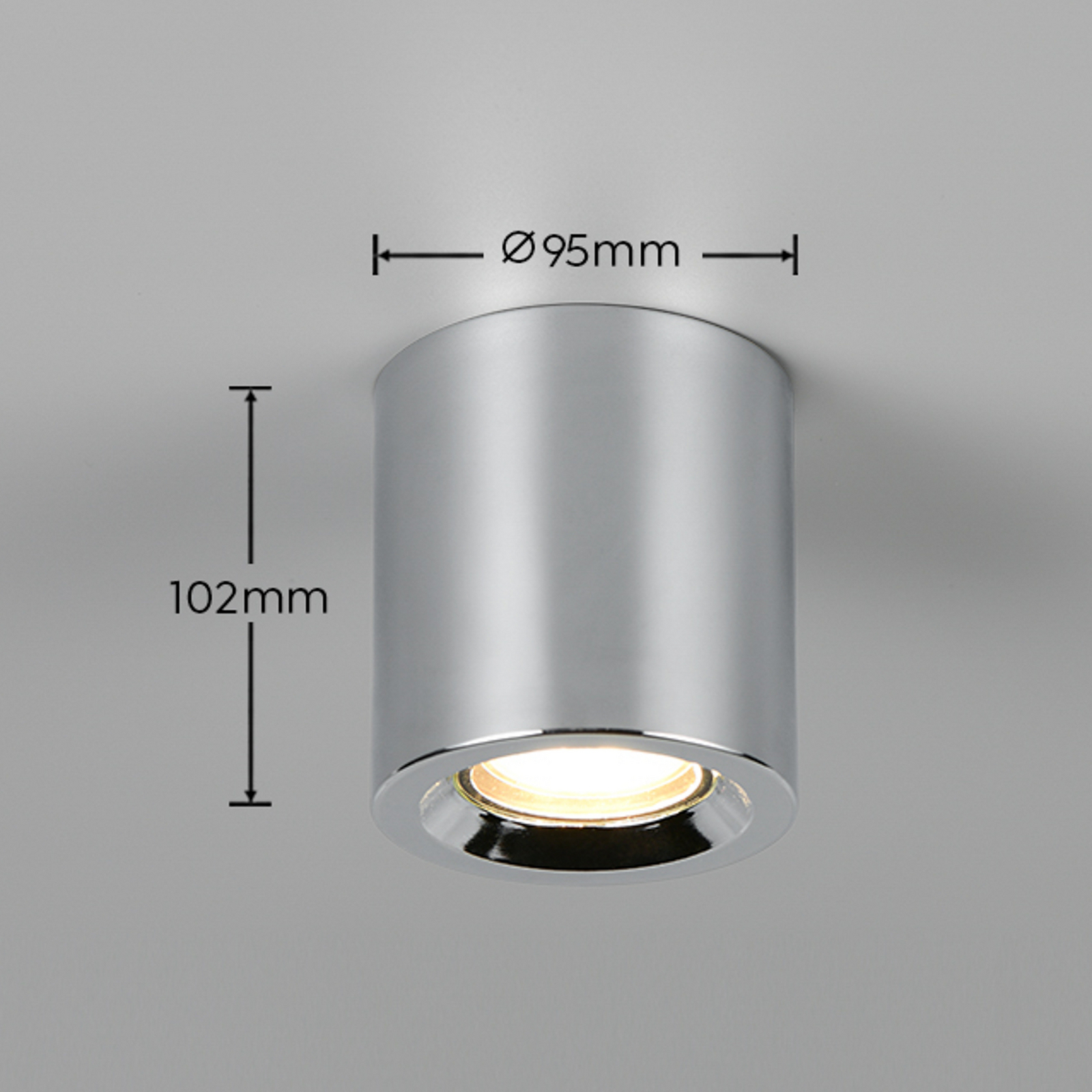 Laelamp Biscotto, kroomivärvi, Ø 9,5 cm, metall, IP44 Laelamp Biscotto, kroomivärvi, Ø 9,5 cm, metall, IP44