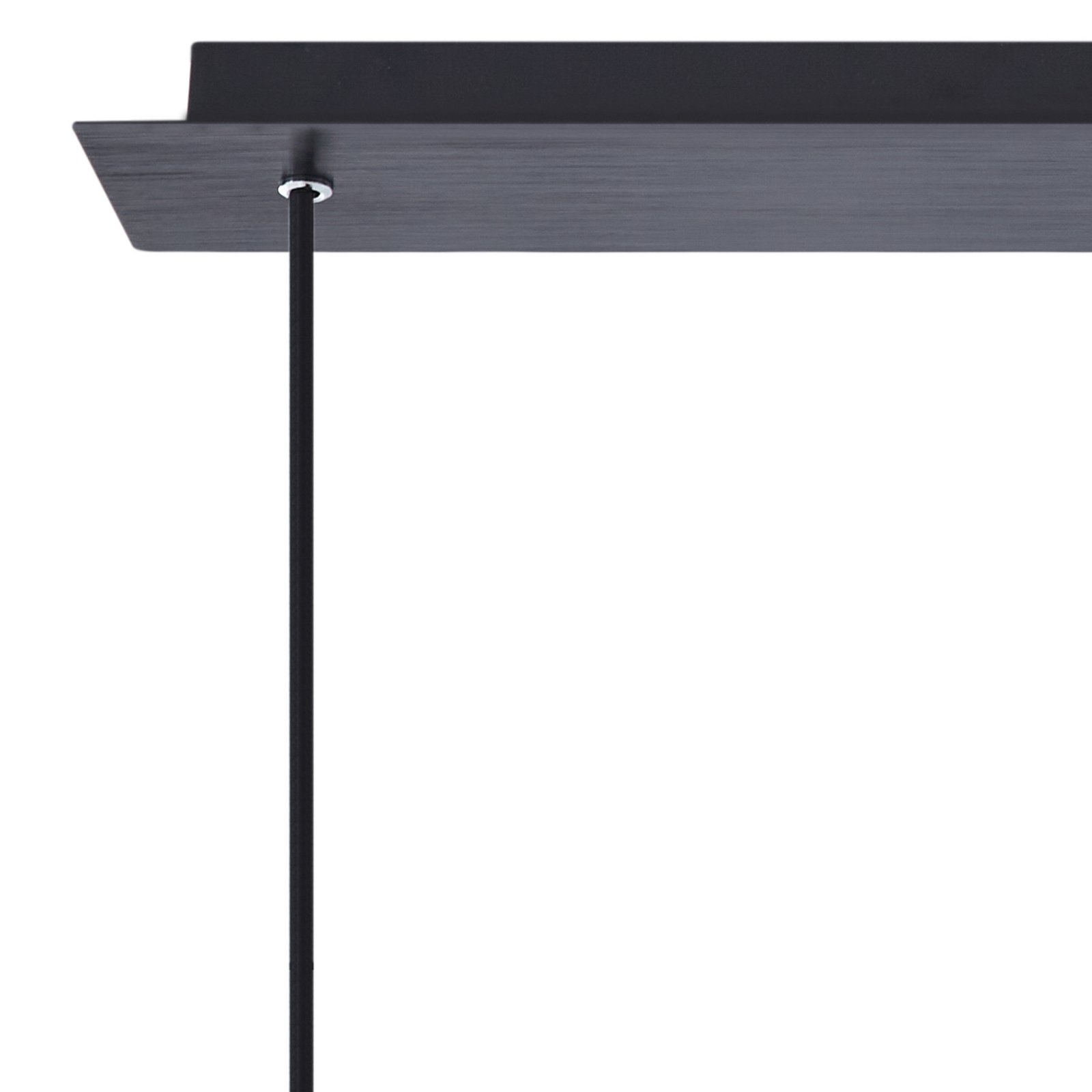 Lucande hanglamp Eirian, 90 cm, 3-lamps, zwart, glas