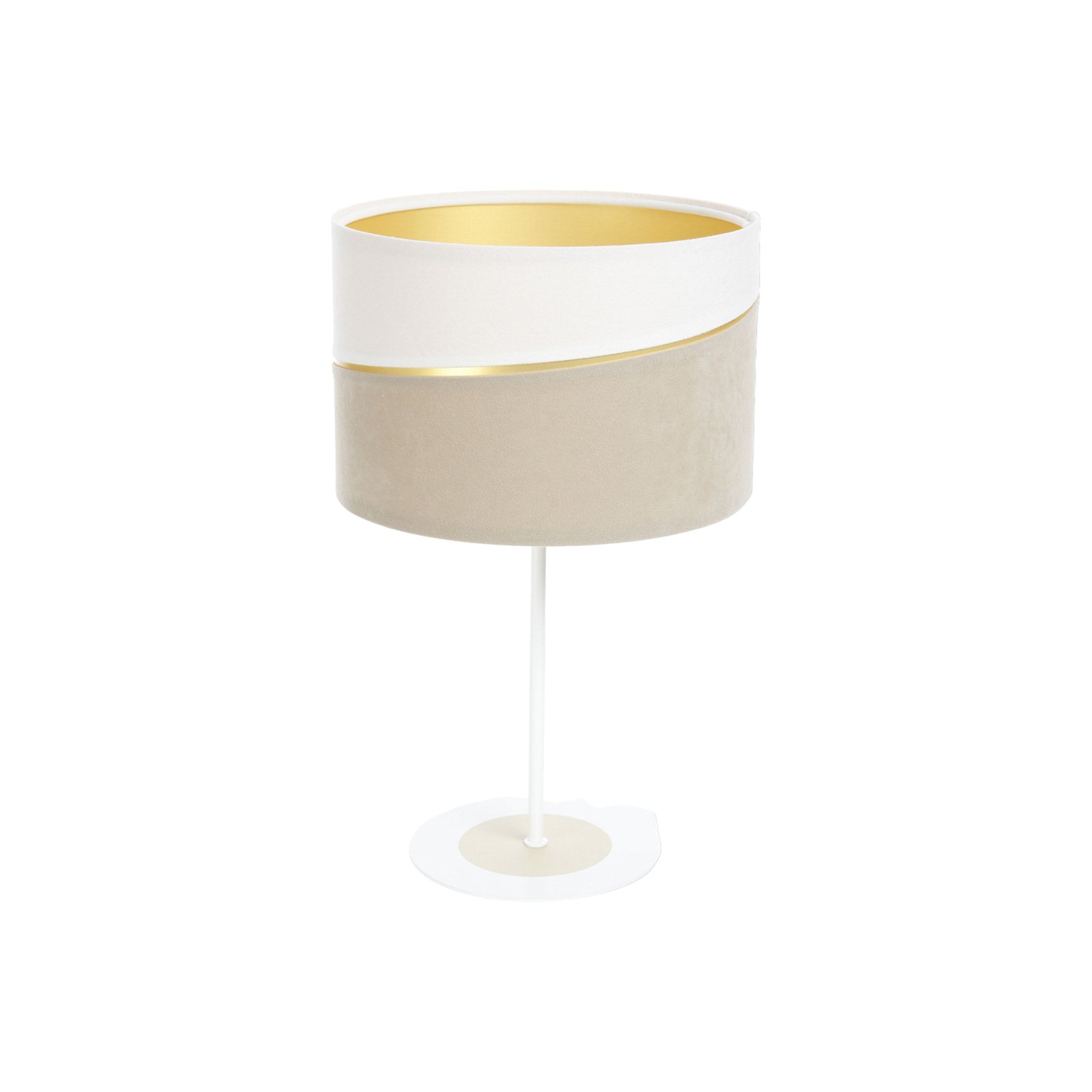 Lámpara de mesa Susan, blanco/beige/oro