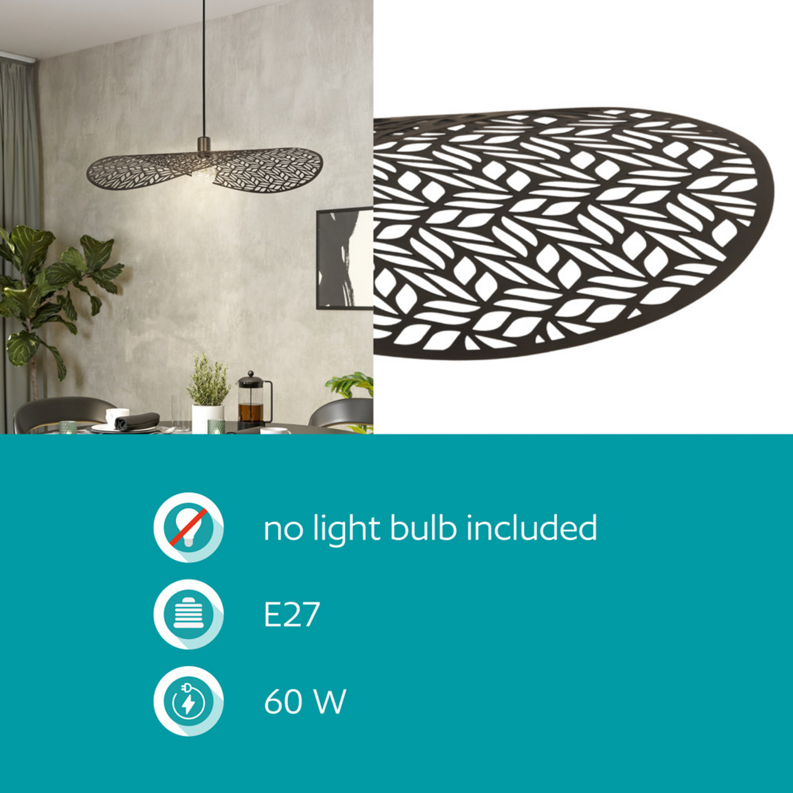 EGLO hanglamp SWABY, bronskleurig, Ø 80 cm, metaal, E27 EGLO hanglamp SWABY, bronskleurig, Ø 80 cm, metaal, E27
