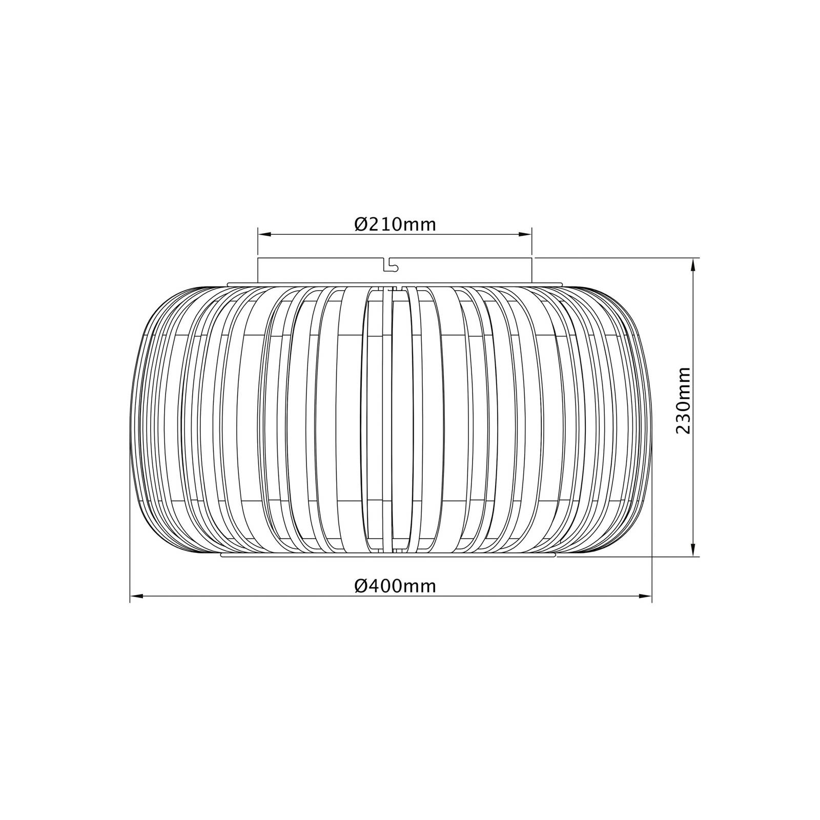 Lampa sufitowa Woodrow, Ø 40 cm, jasne drewno, bambus/metal