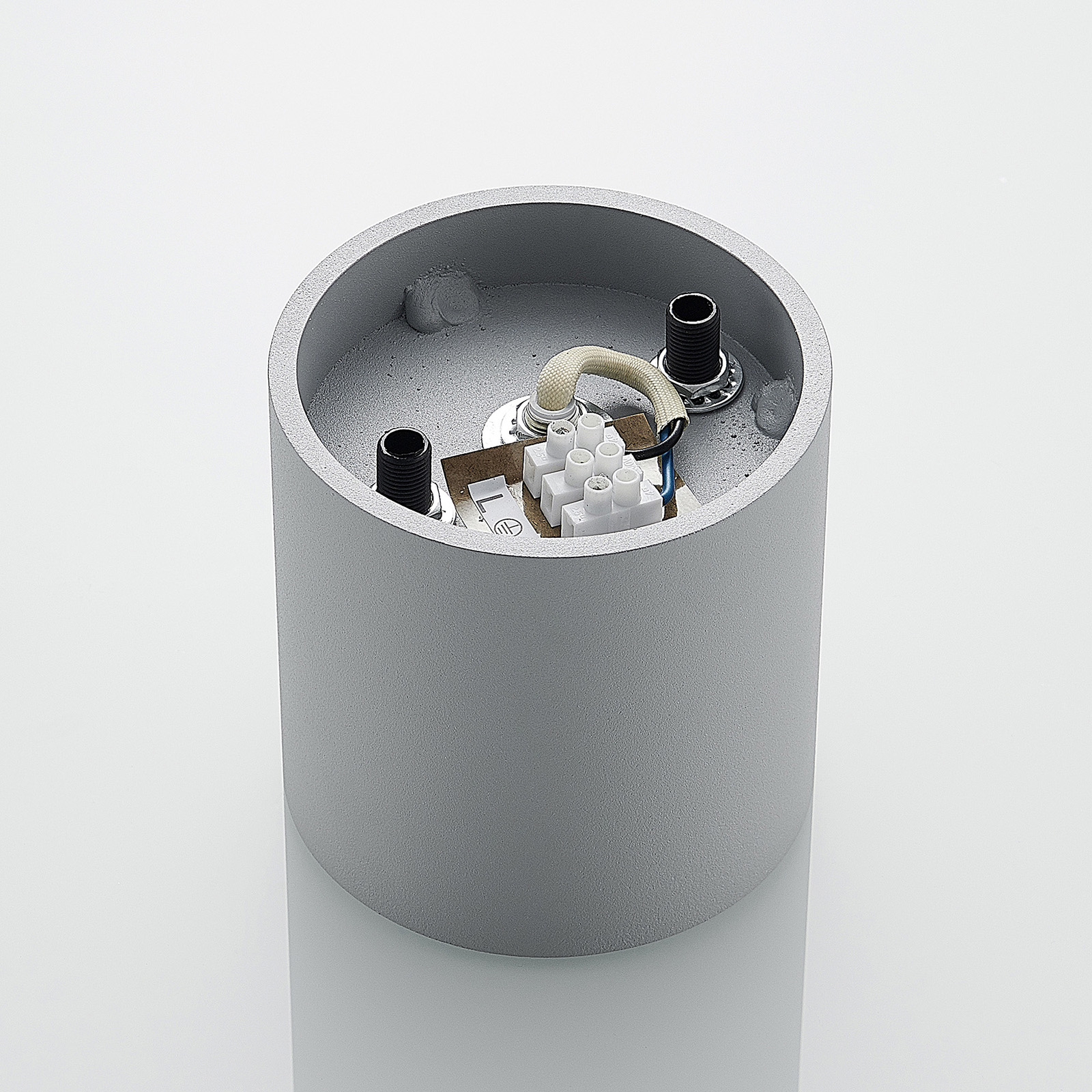 Lindby Parvin aluminium downlight, round, grey