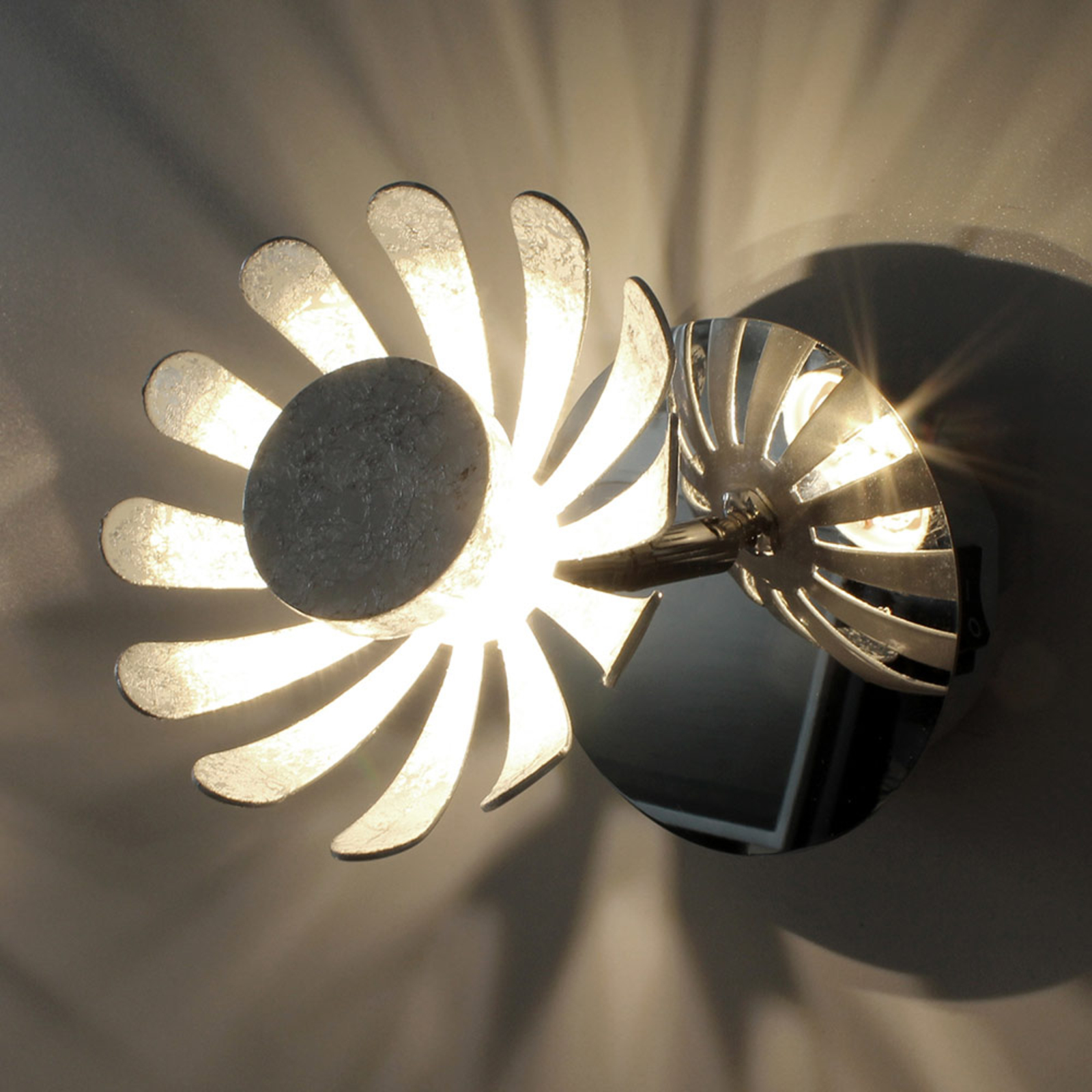 Eco-Light Bloom LED wall light, silver, for Living / Dining Room, metal, 5 W, energy efficiency: A+
