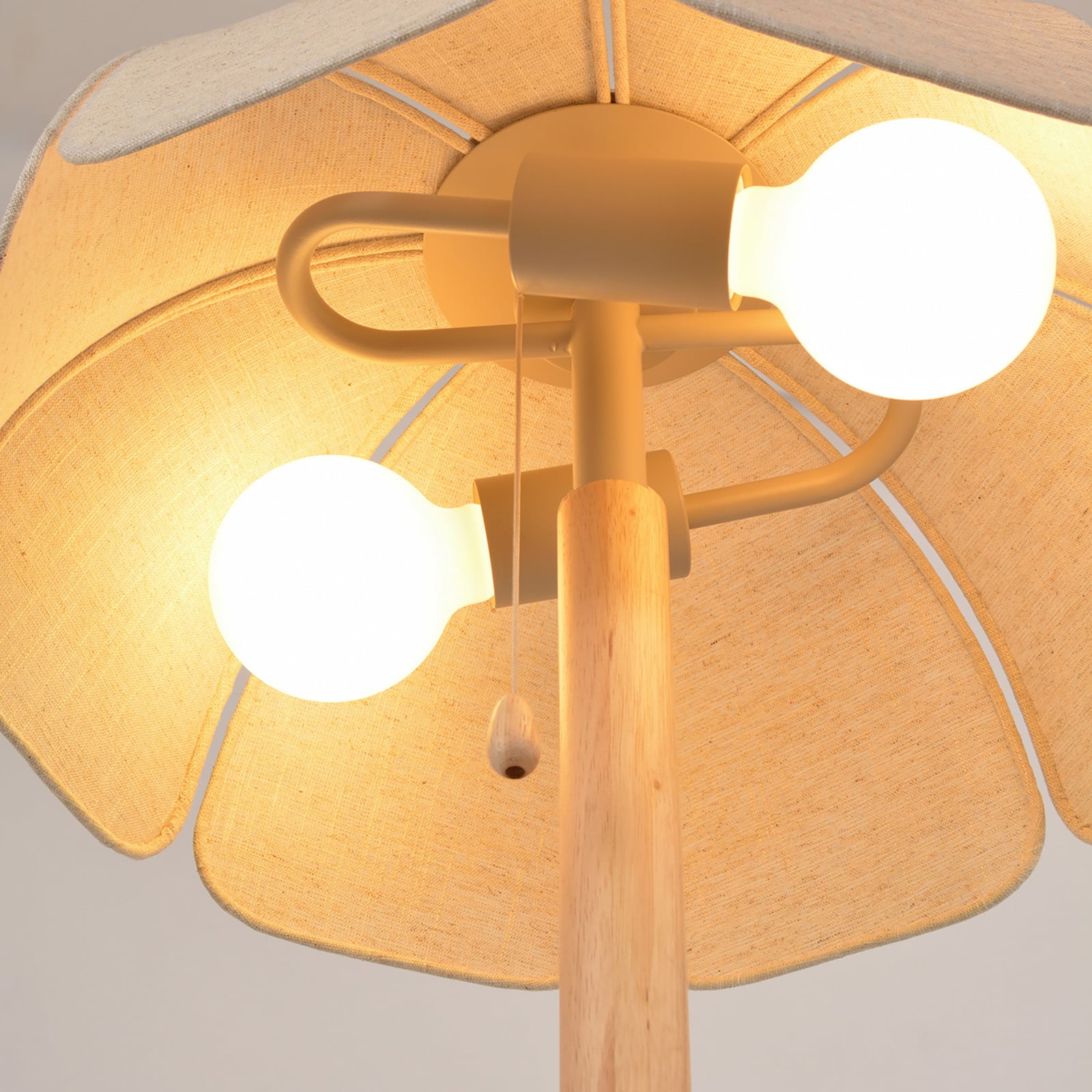 MARKET SET bordlampe Coquillage, lin natur/tre, E27