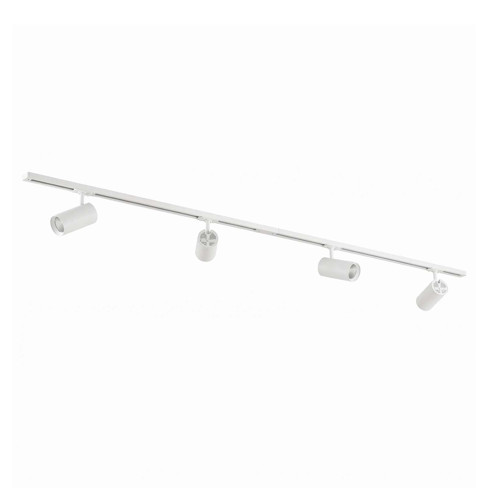 Système de lampes sur rail Lindby Linaro, Ø 7 cm, à 4 lampes, LED, blanc, CCT