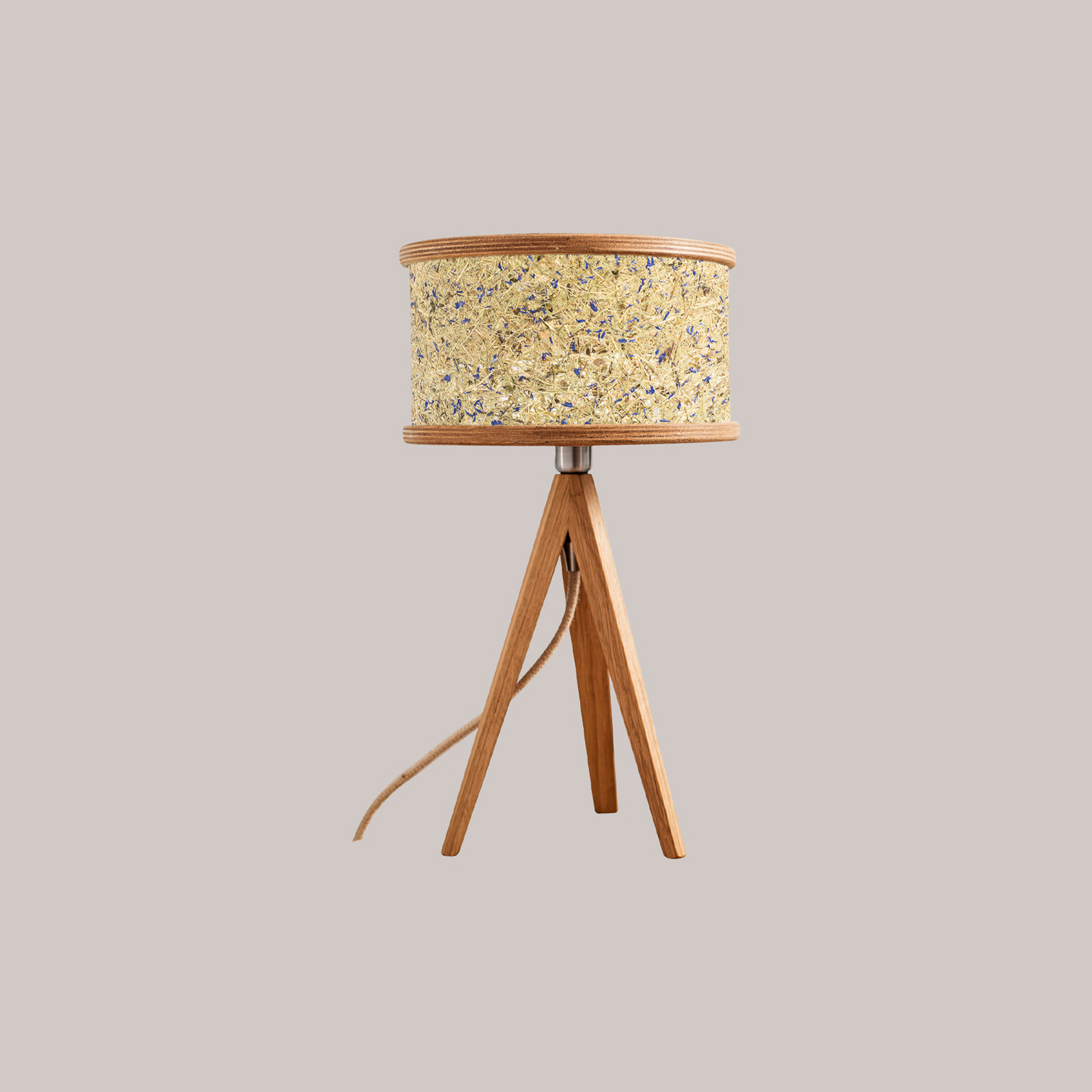 ALMUT 2610 table lamp, hay with blue cornflowers