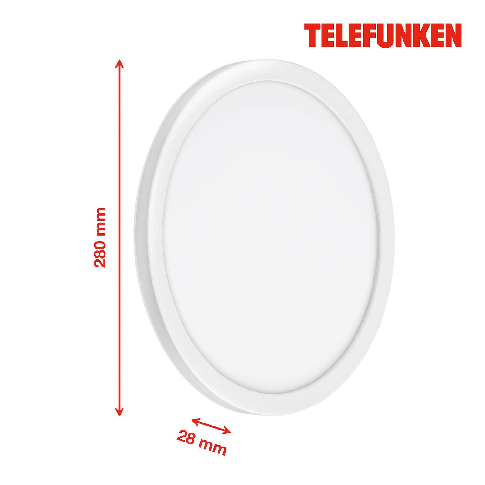 Telefunken LED venkovní nástěnné Nizza, Ø 28cm, bílá 4 000K