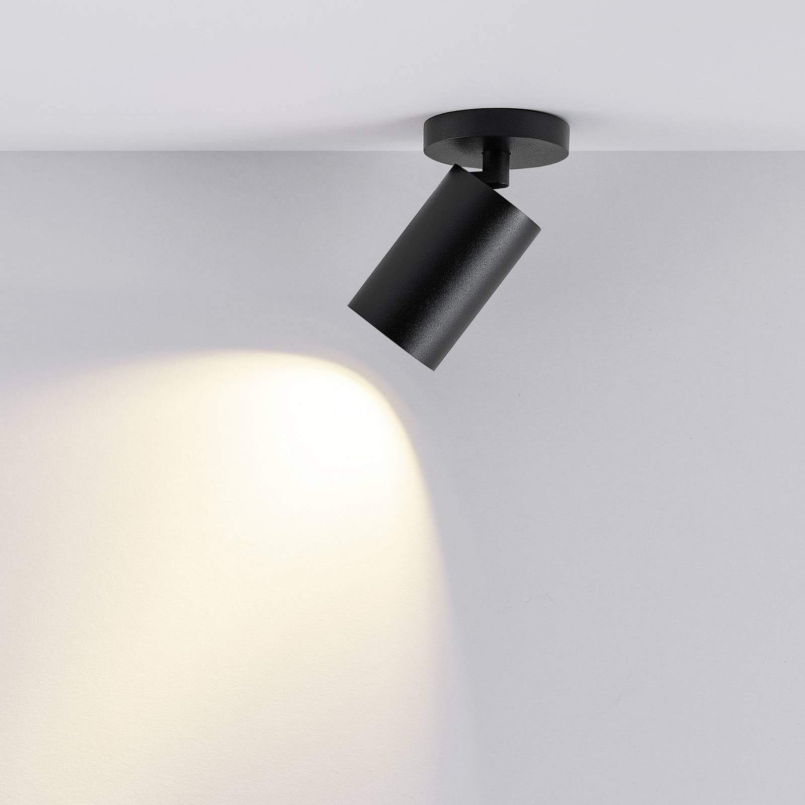 Deckenspot CAN TILT, schwarz, Ø 8 cm, 1-flammig, Metall GU10 günstig online kaufen