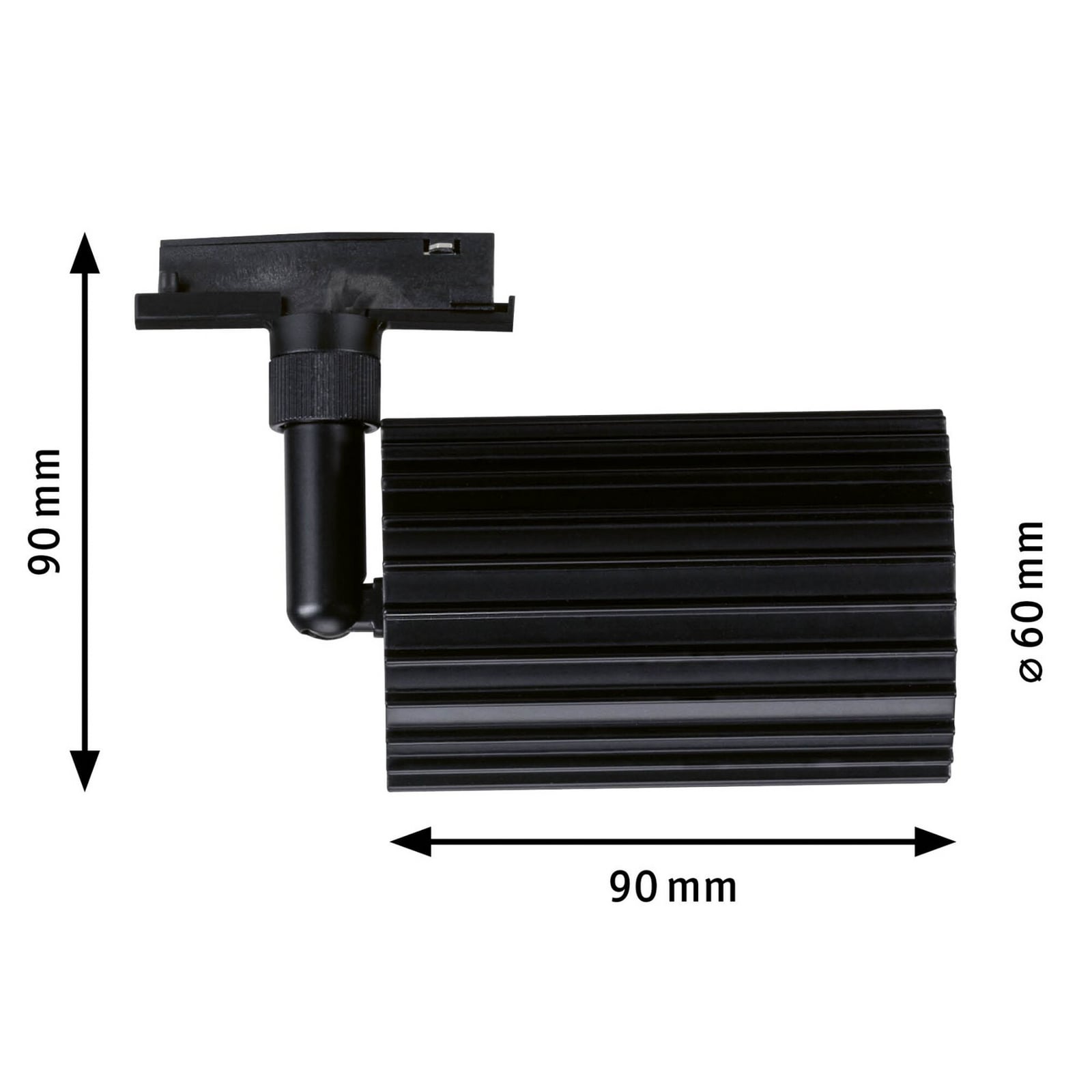 Paulmann URail tirni reflektor Lirena, črn, Ø 6 cm, GU10
