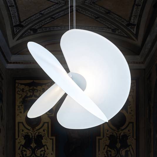 Luceplan Levante LED pendant light white Ø60cm 28W Lights.co.uk