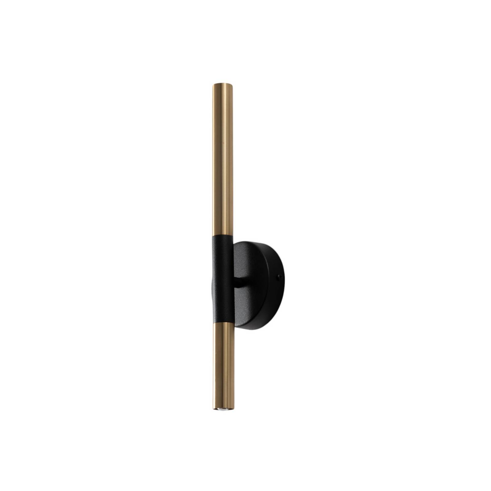Wandleuchte Sopel Lux, 2-flammig, schwarz/gold, Höhe 38 cm