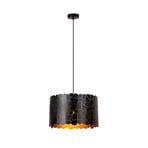 Lámpara colgante Almelo, 1 luz, negro/oro, metal