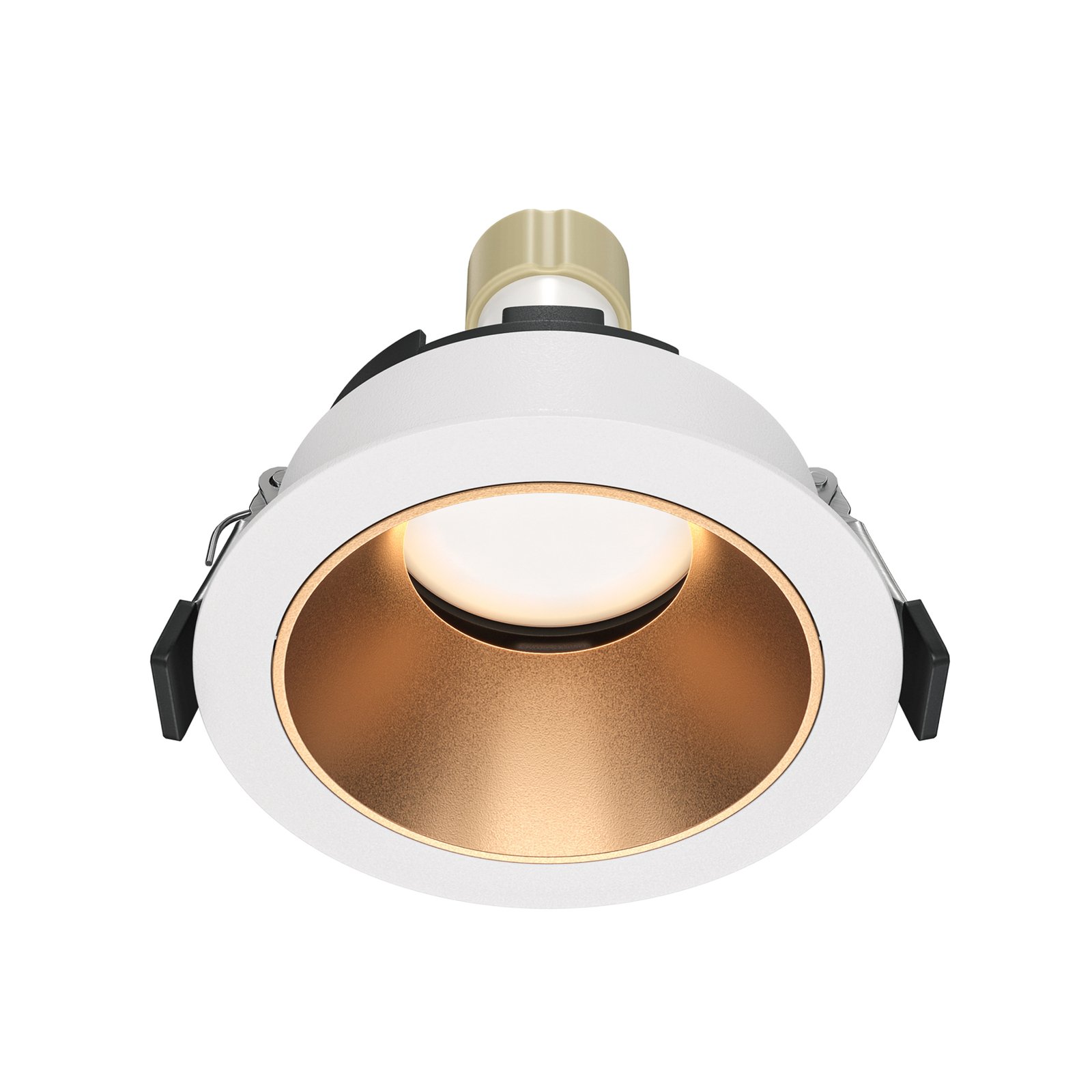 Maytoni recessed light Share, white/gold, Ø 8.5 cm, aluminium, GU10