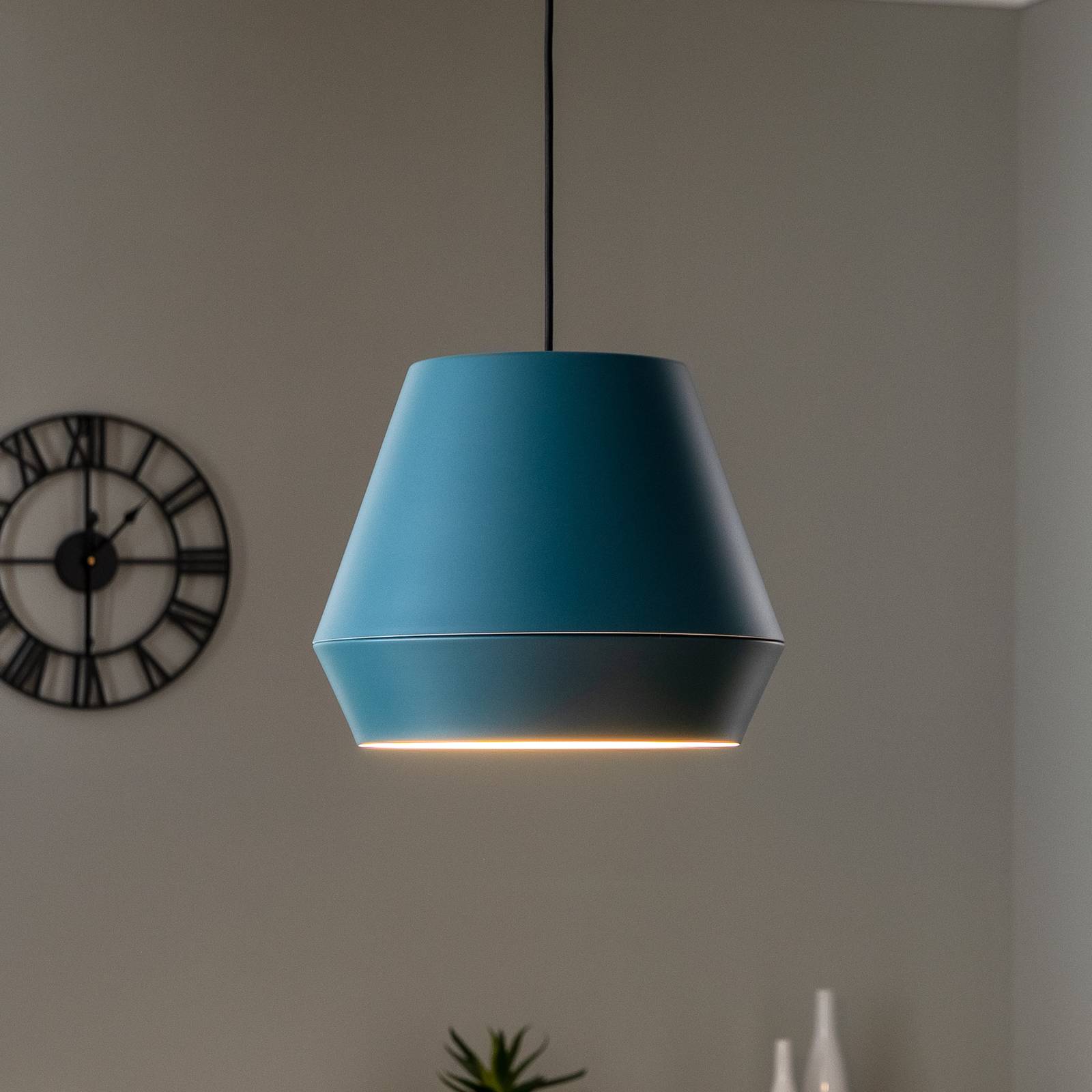 Lampa wisząca LED Lucande Mynoria niebieska aluminium Ø 35 cm