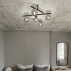 Smart ceiling lamp, black/graphite, 5-bulb