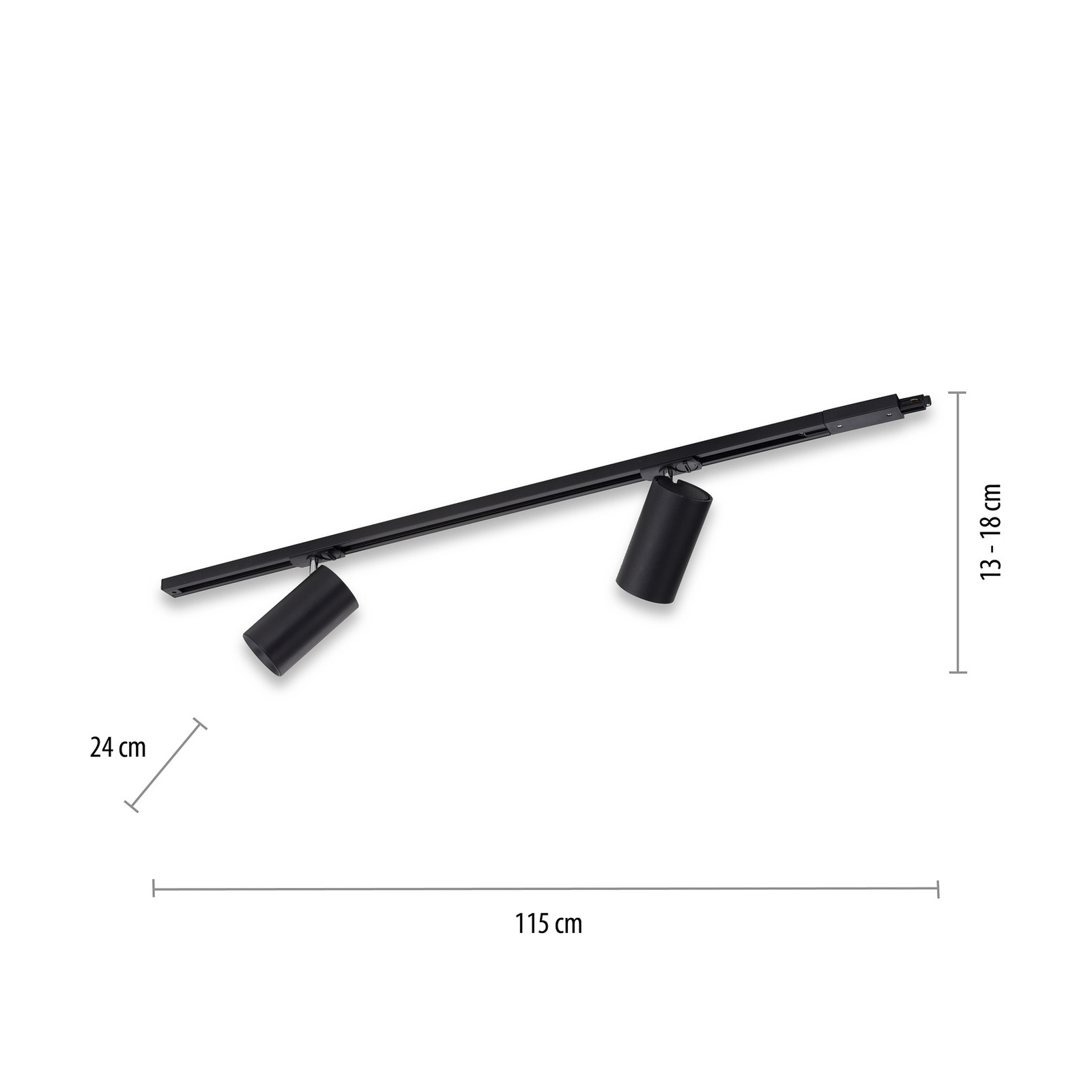 Faixa de luz LED PURE Technik, 2 lâmpadas, preto