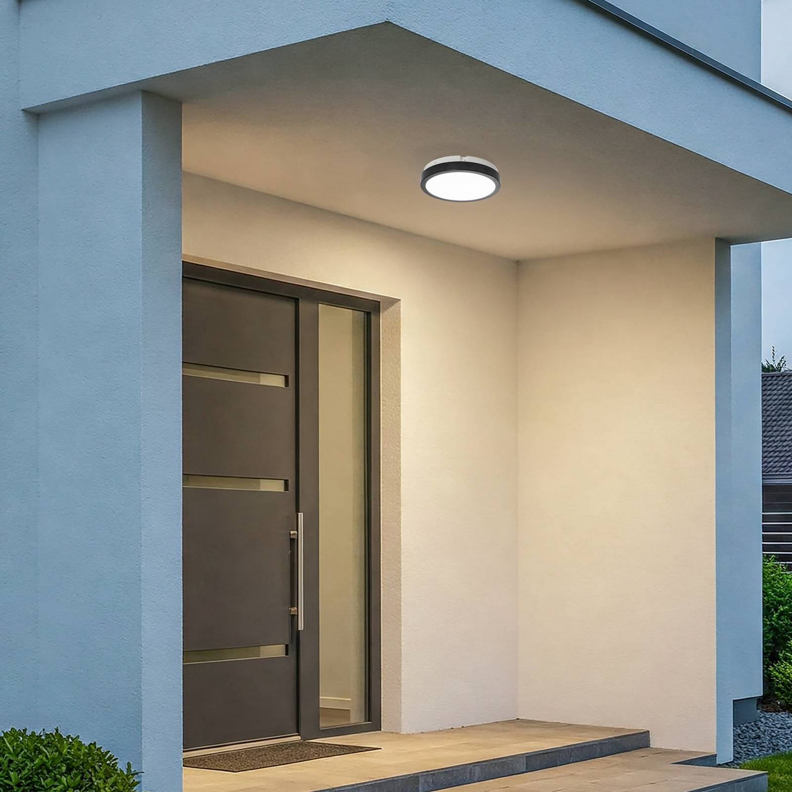 LED-Deckenleuchte Vera, schwarz, Kunststoff, Ø 22 cm, IP65 günstig online kaufen