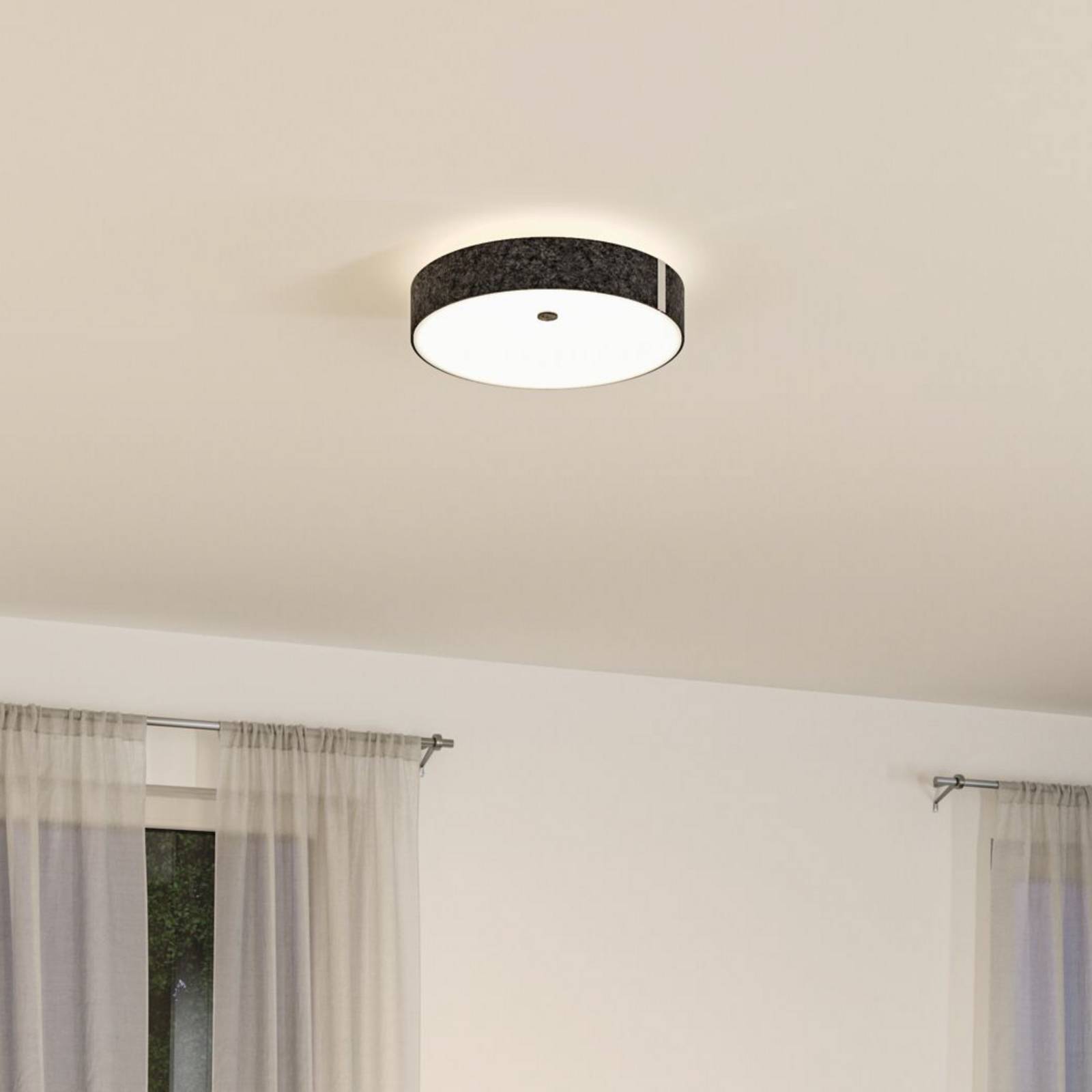 Paulmann Smart LED-Deckenlampe Malika anthrazit Ø 40 cm Filz günstig online kaufen