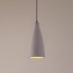 Lindby Sanne hanging light, grey, concrete, Ø 15 cm, E27