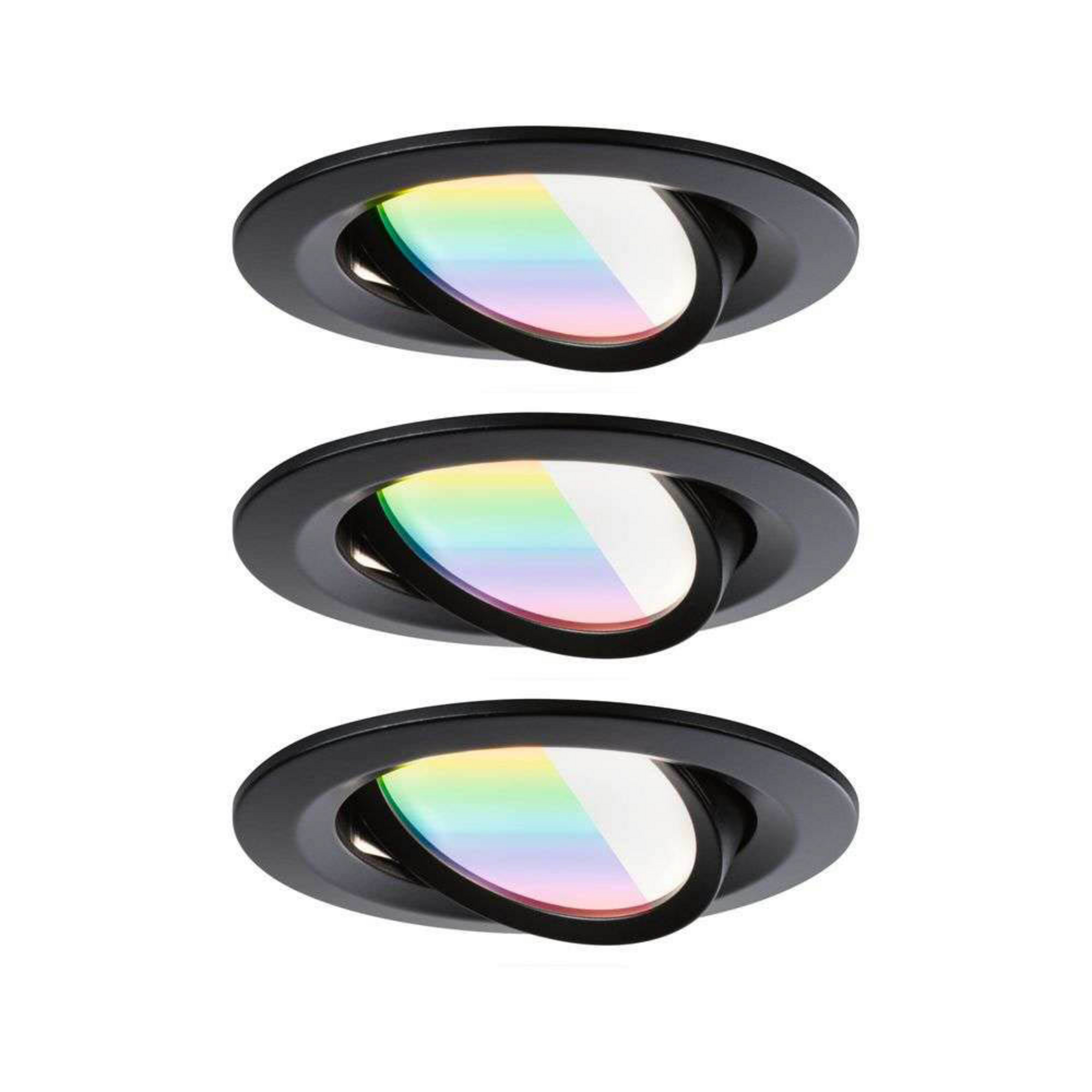 Nova Coin Smart Recessed Lamp, Black, 8.4 cm, RGBW, 3x - Paulmann