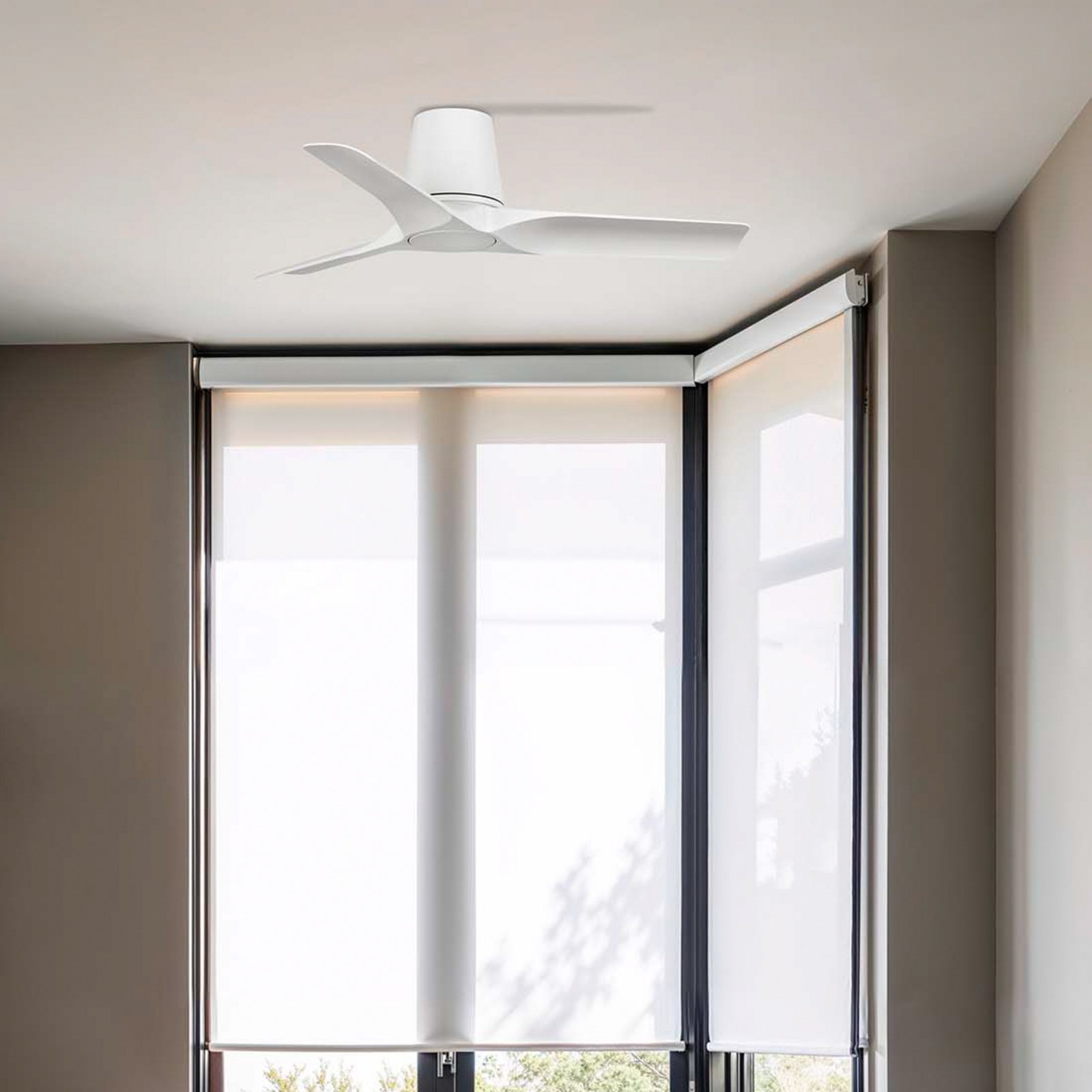 Mennyezeti ventilátor Hey S, fehér, DC motor, csendes, Ø 90 cm