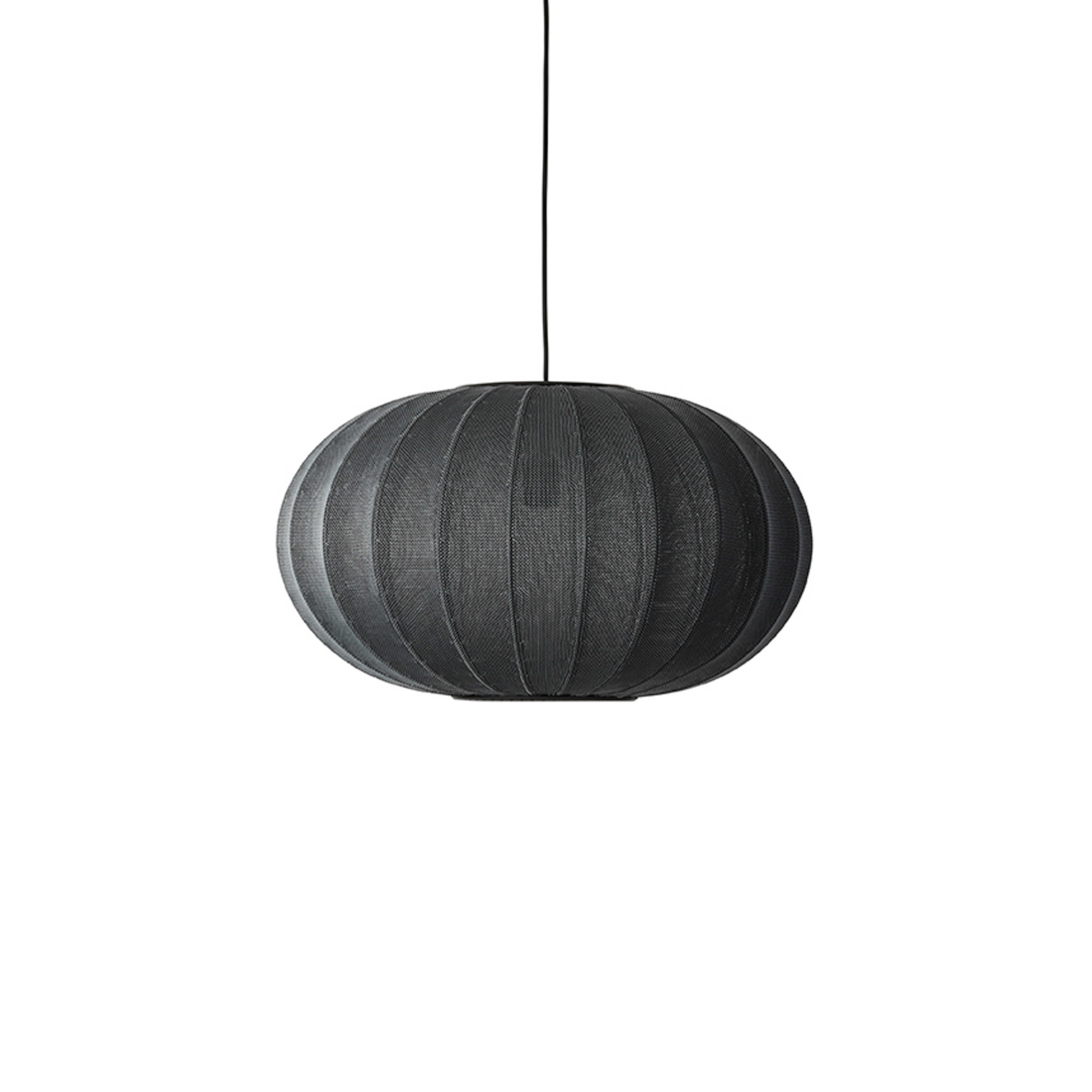 Knit-Wit 57 Oval Pendant Light, Black, E27 - Handmade