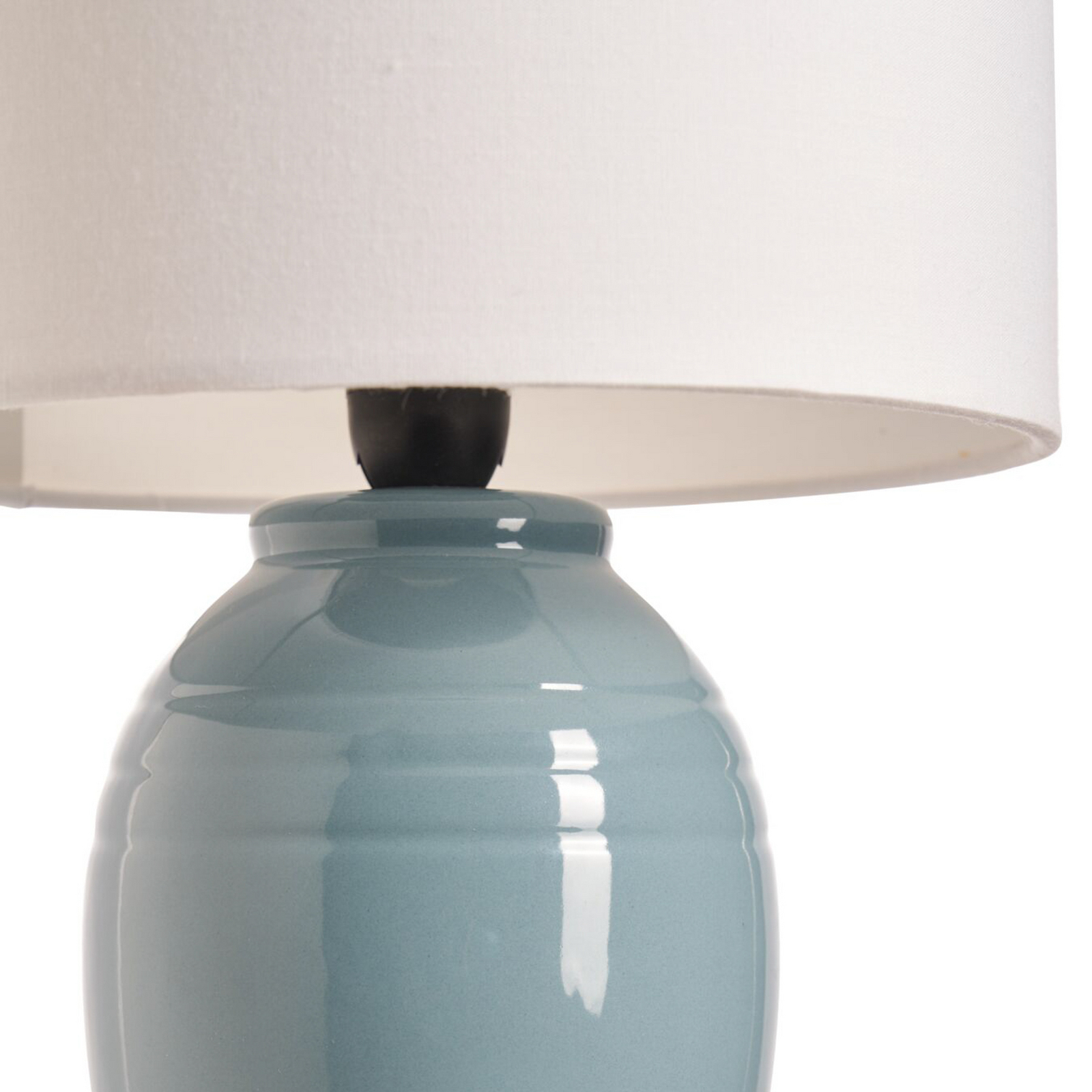 Pauleen-pöytälamppu SEA RHYTHM, valkoinen/sininen, korkeus 30 cm, keramiikka