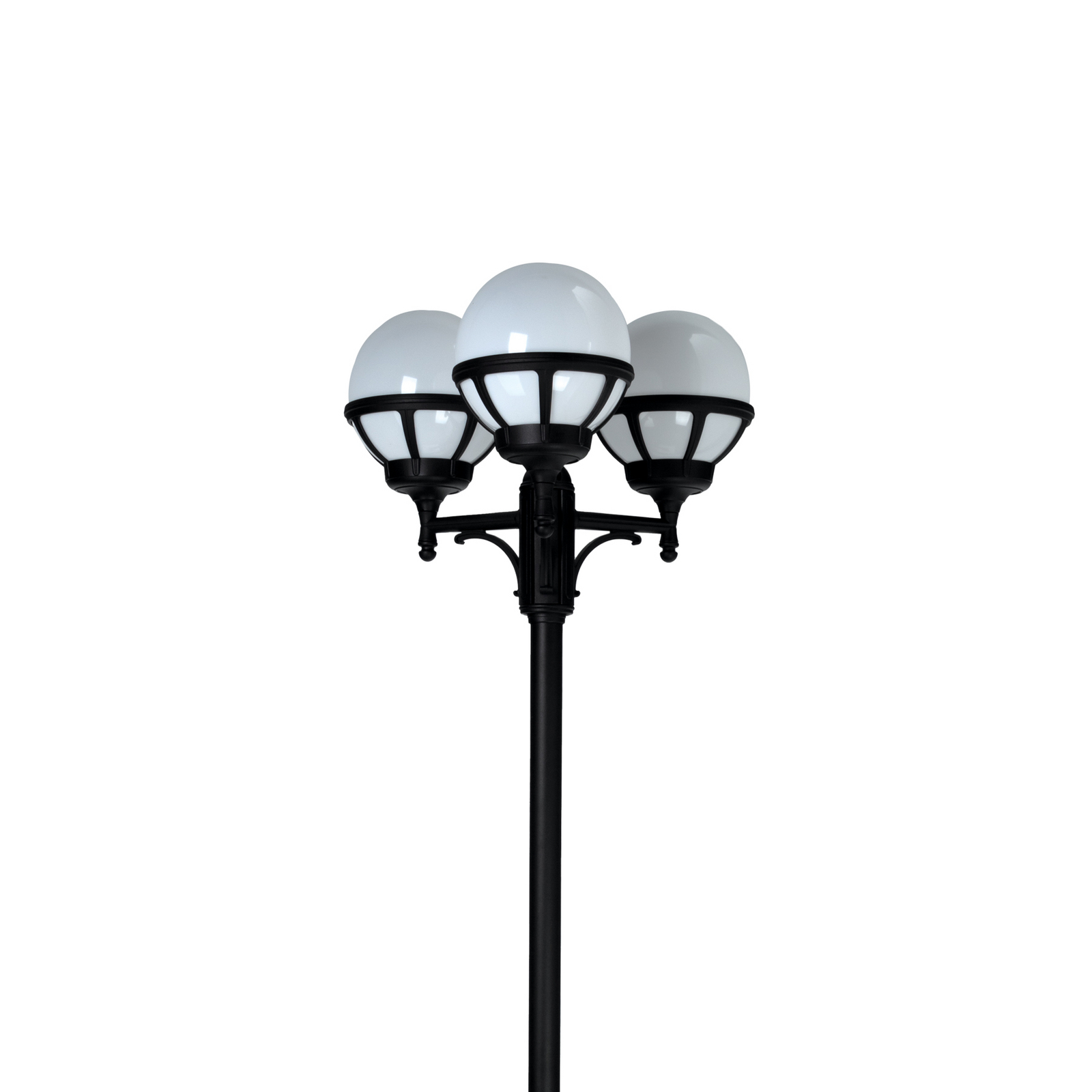 Bologna 3 Outdoor Park Lamp w/Anchoring Support Opal/Black - Norlys