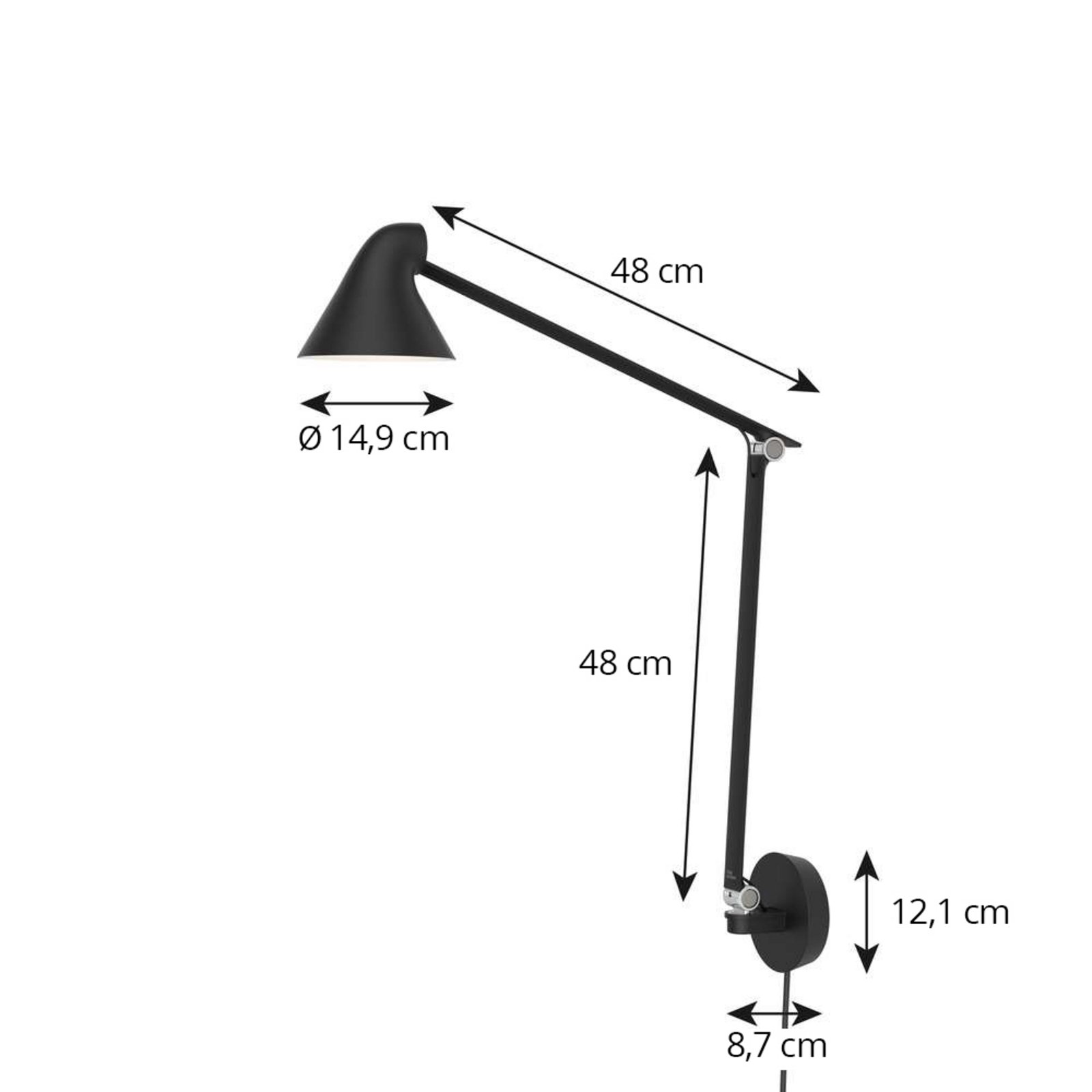 NJP Box LED Wall Lamp 2700K Long Black - Louis Poulsen