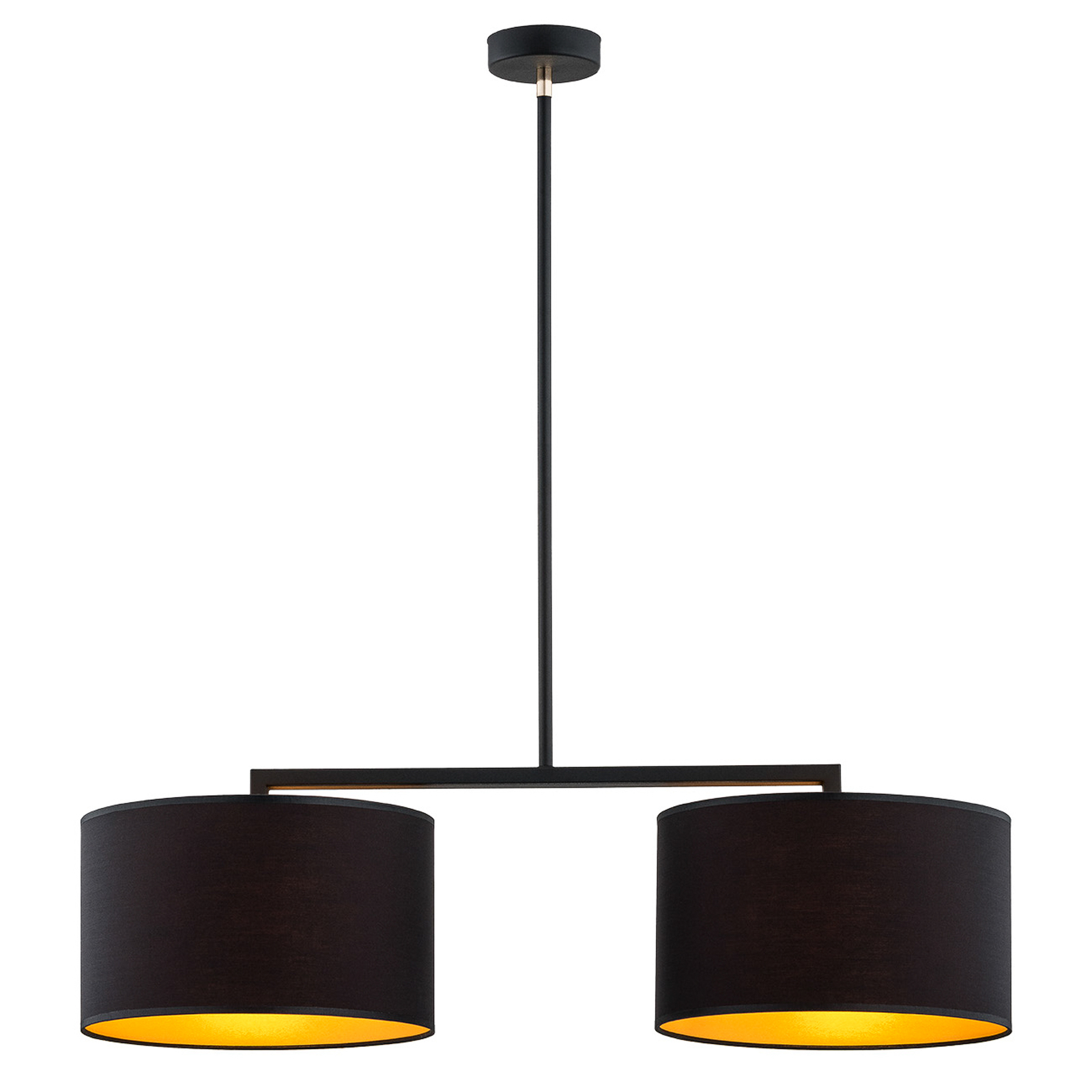 Lampada a sospensione Lobera, 2 luci, nero
