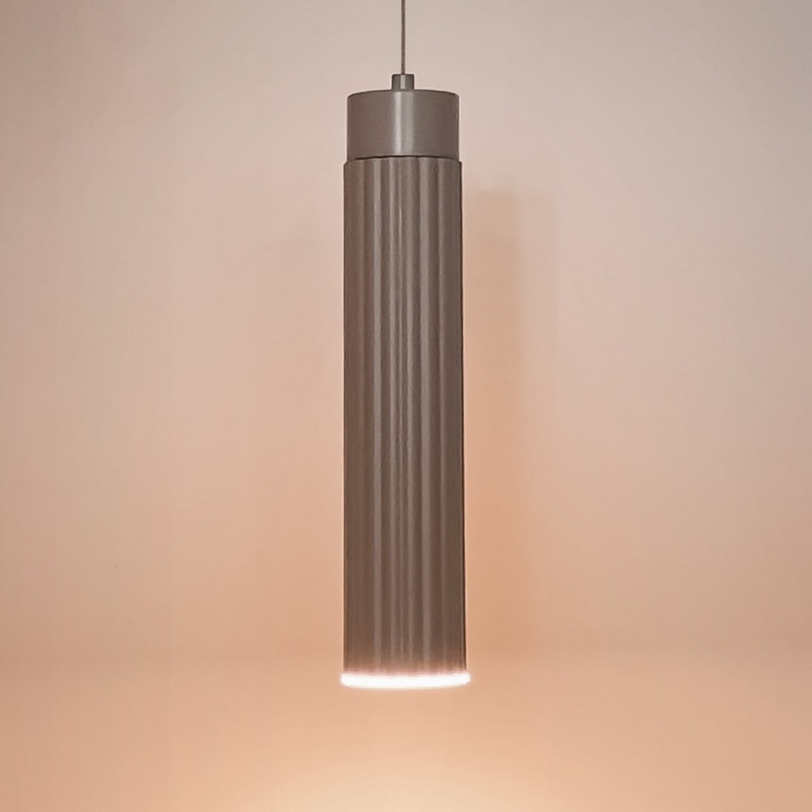 Lámpara colgante LED recargable «Hang», color beige, plástico, atenuable