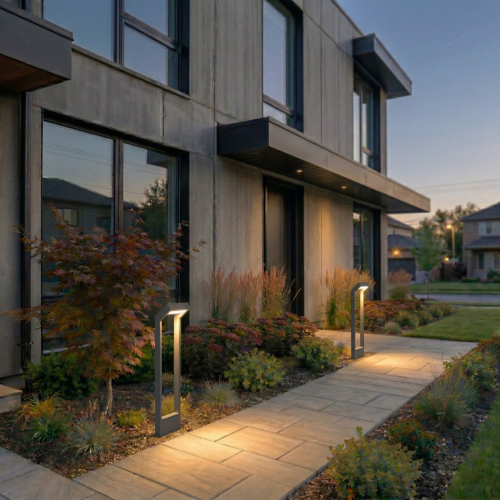 Candeeiro de caminho LED Arcchio Kovato, altura 95 cm, cinzento escuro, IP65