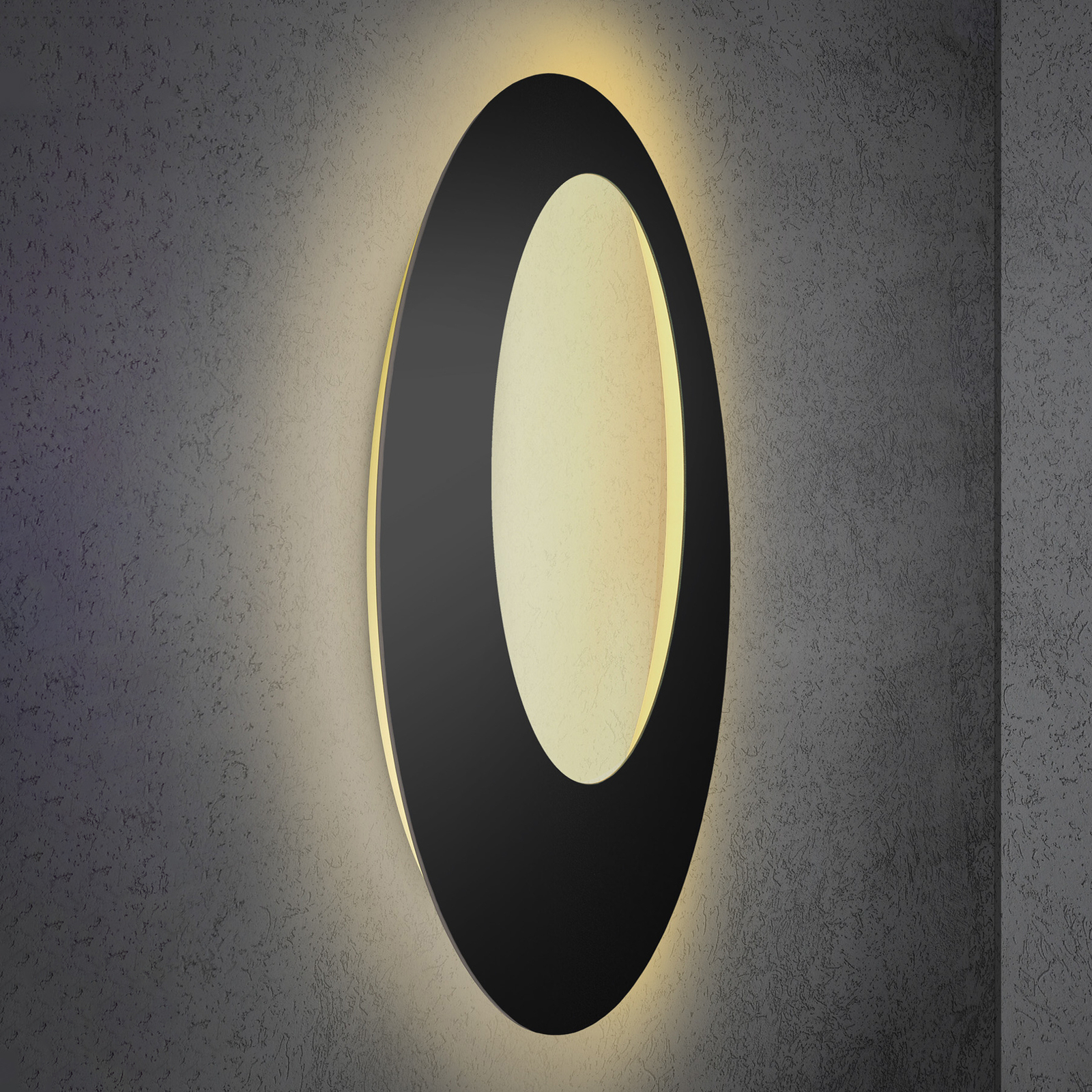Escale Blade Open -LED-seinävalaisin musta Ø 95 cm