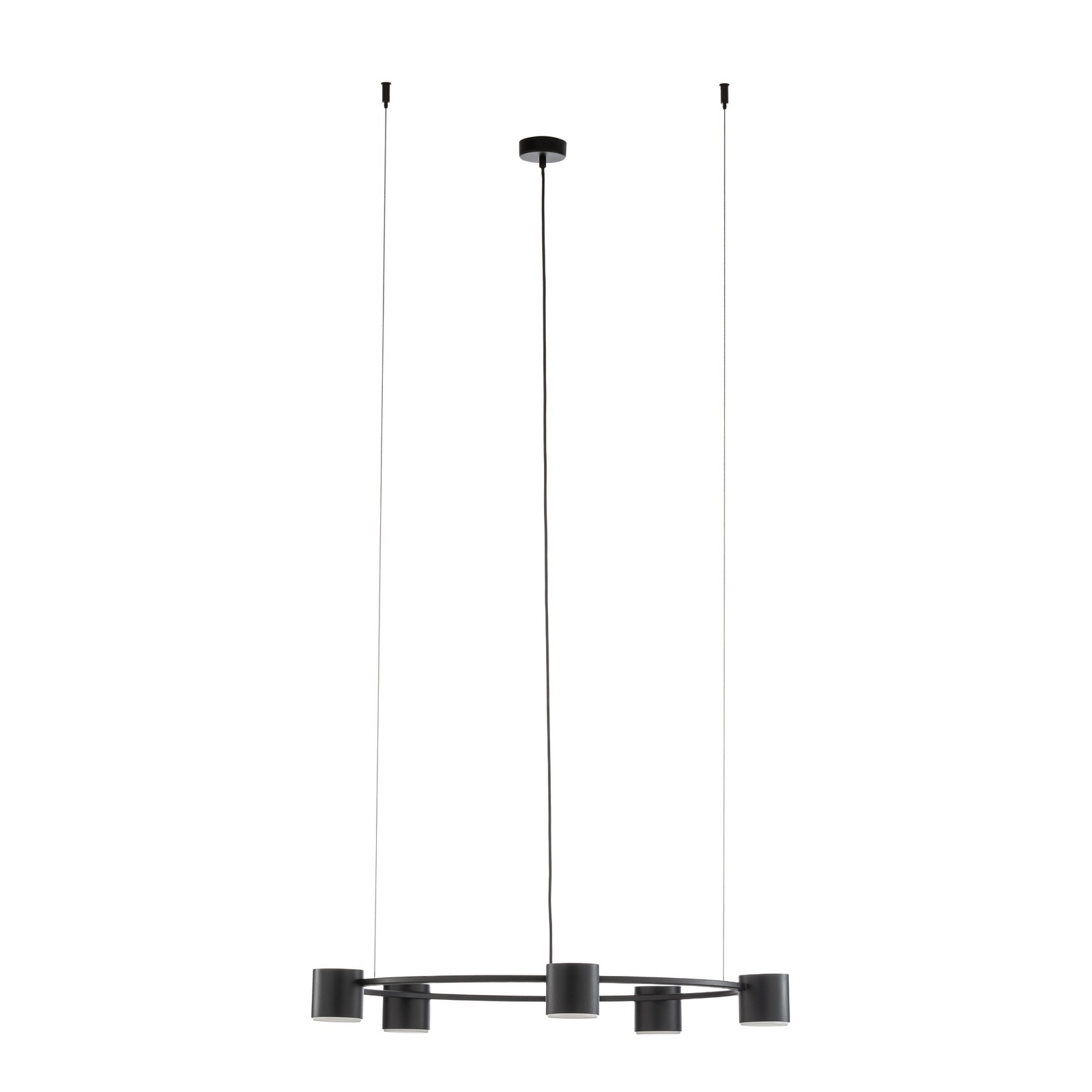 Pakabinamas šviestuvas „Kodo“, 5 lempų, juodas, plienas, GX53