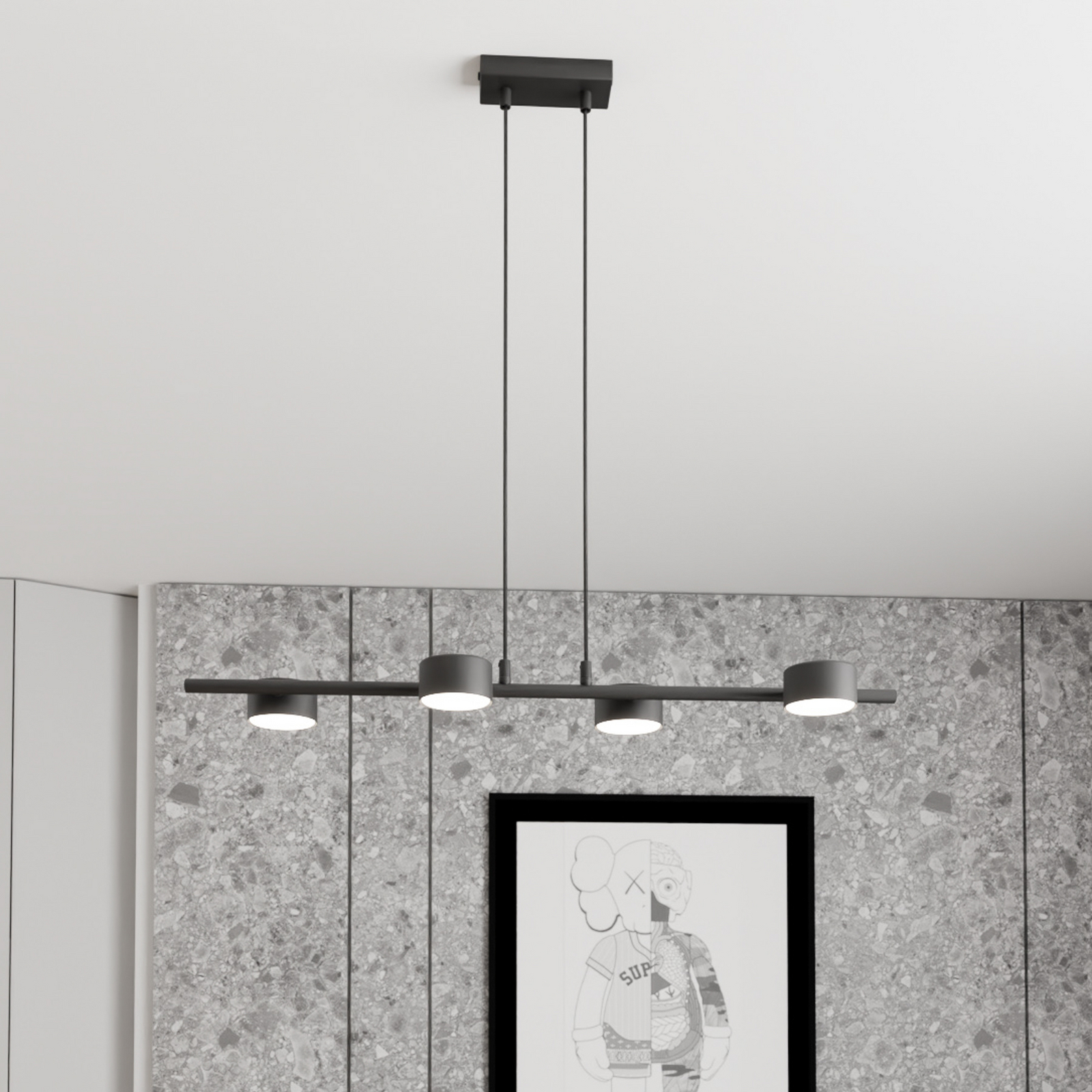 Deckenstrahler Sora, Länge 80 cm, Metall, 4-flg.