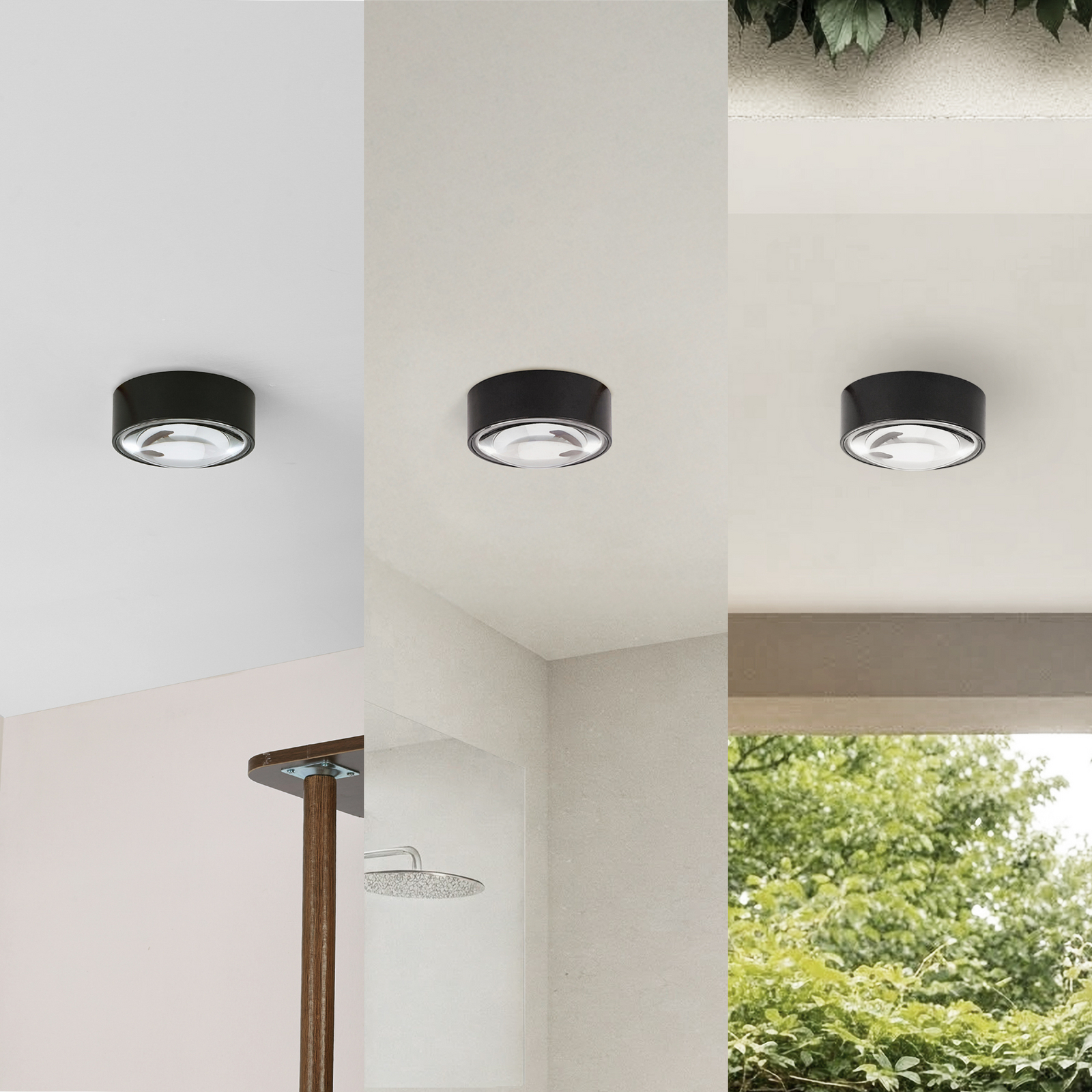 Lindby LED downlight Siaka, zwart, metaal, Ø 5 cm, IP65