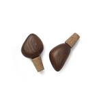 ferm LIVING wine stopper Cairn, brown, wood, cork, set of 2