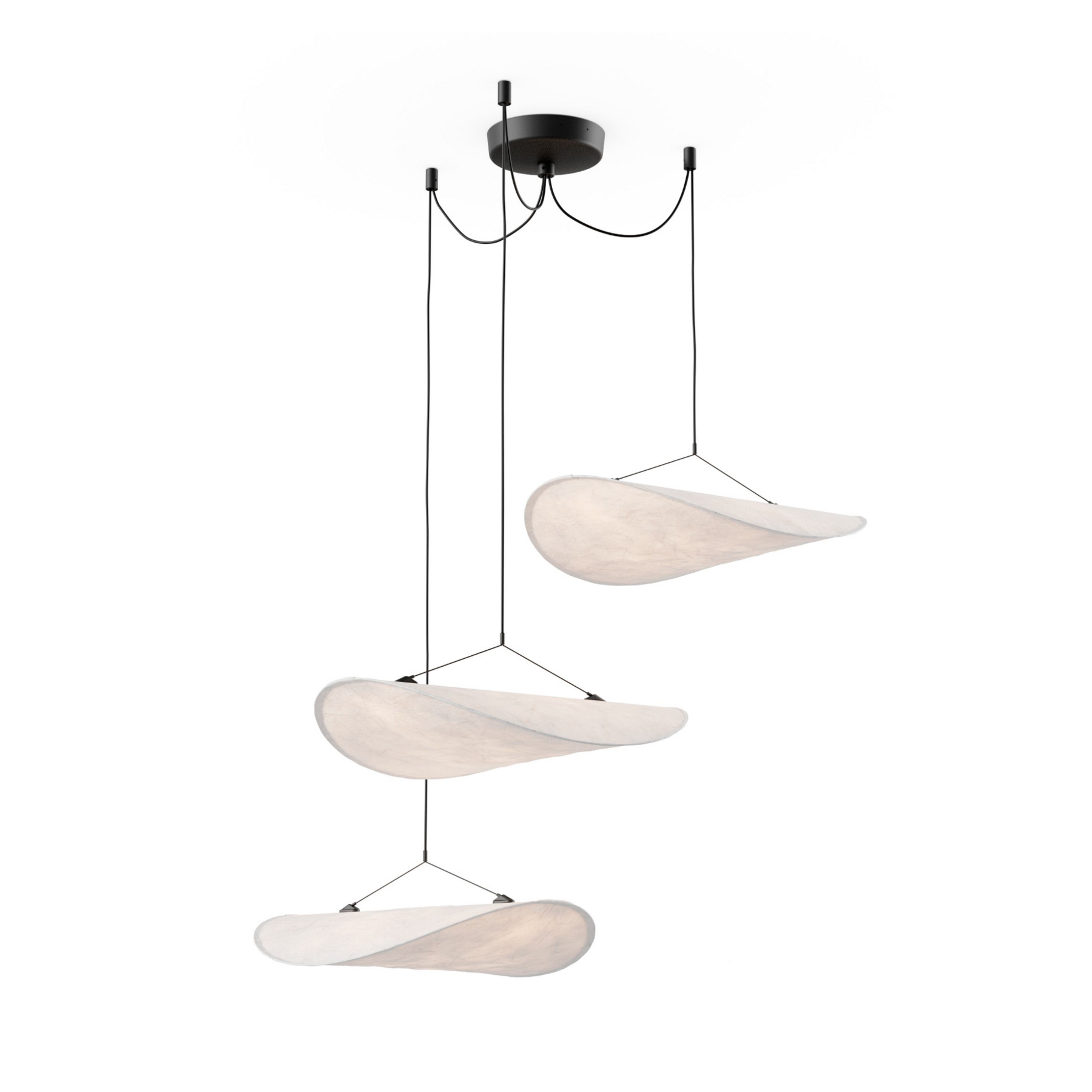 Tense LED-Hängeleuchte, weiß, Ø 152 cm, 3-flg. - New Works
