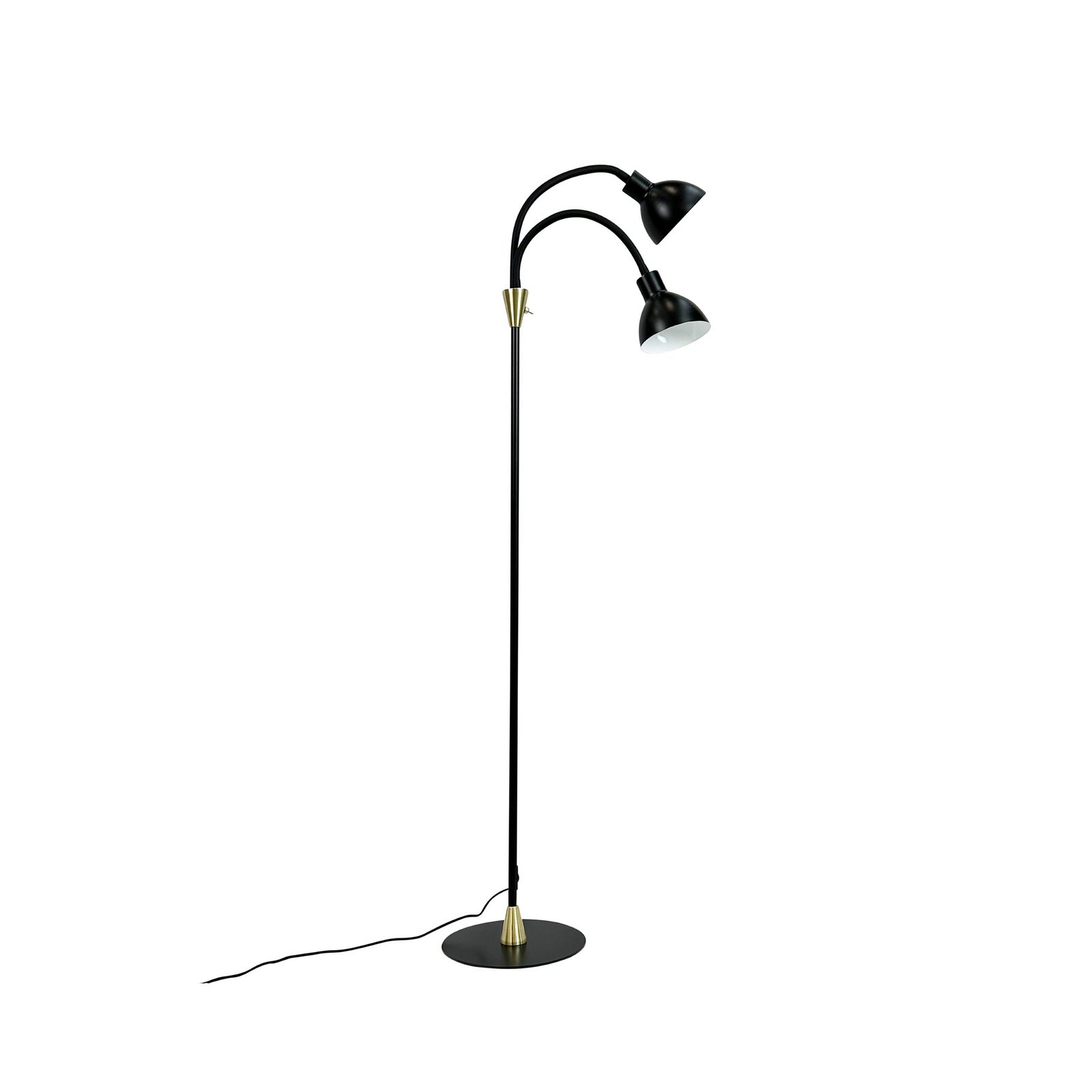 Dyberg Larsen Stojna svetilka Lilje, črna, višina 135 cm, 2-delna.