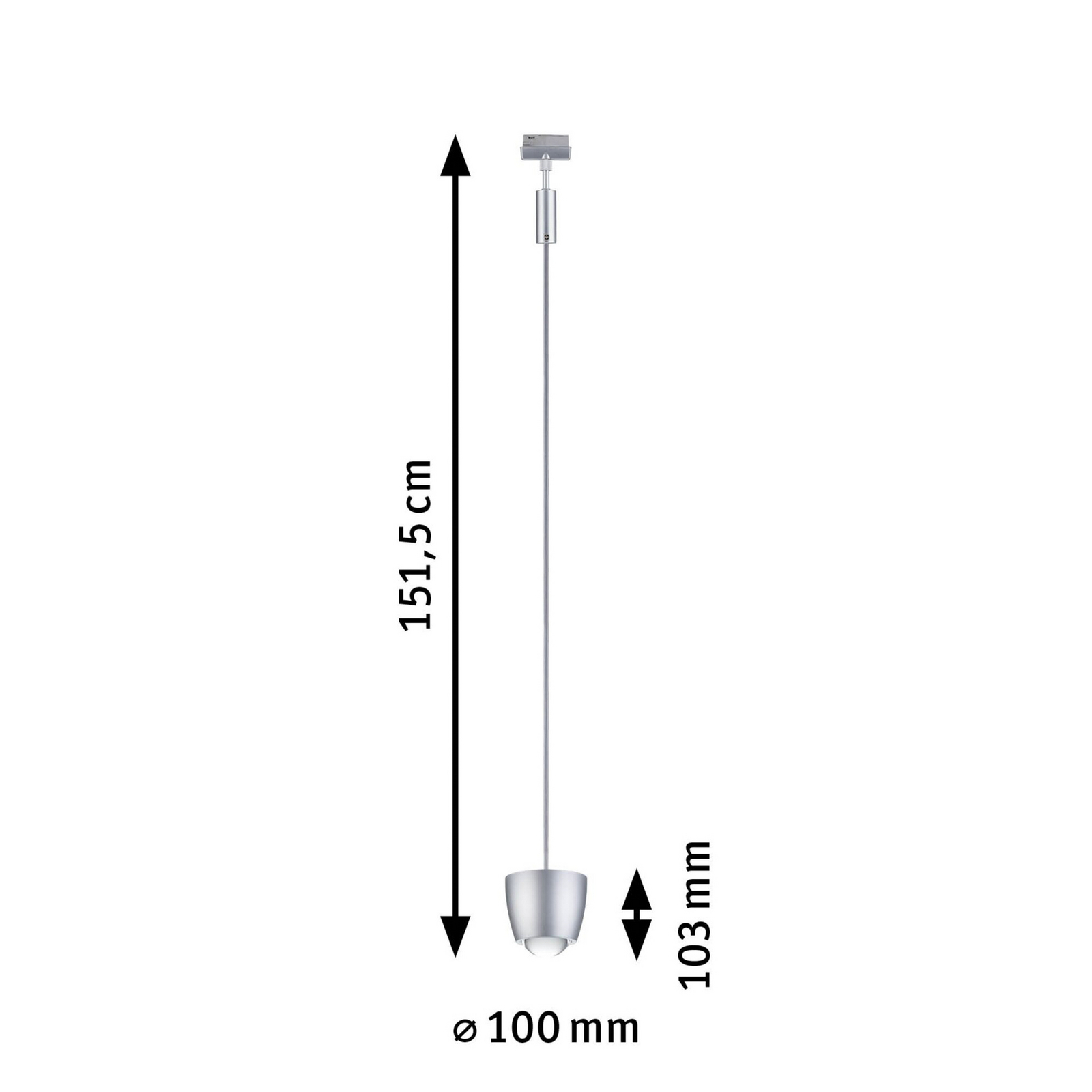 Paulmann URail Smart LED - Luminária suspensa em trilho Tyros, cromada CCT RGB