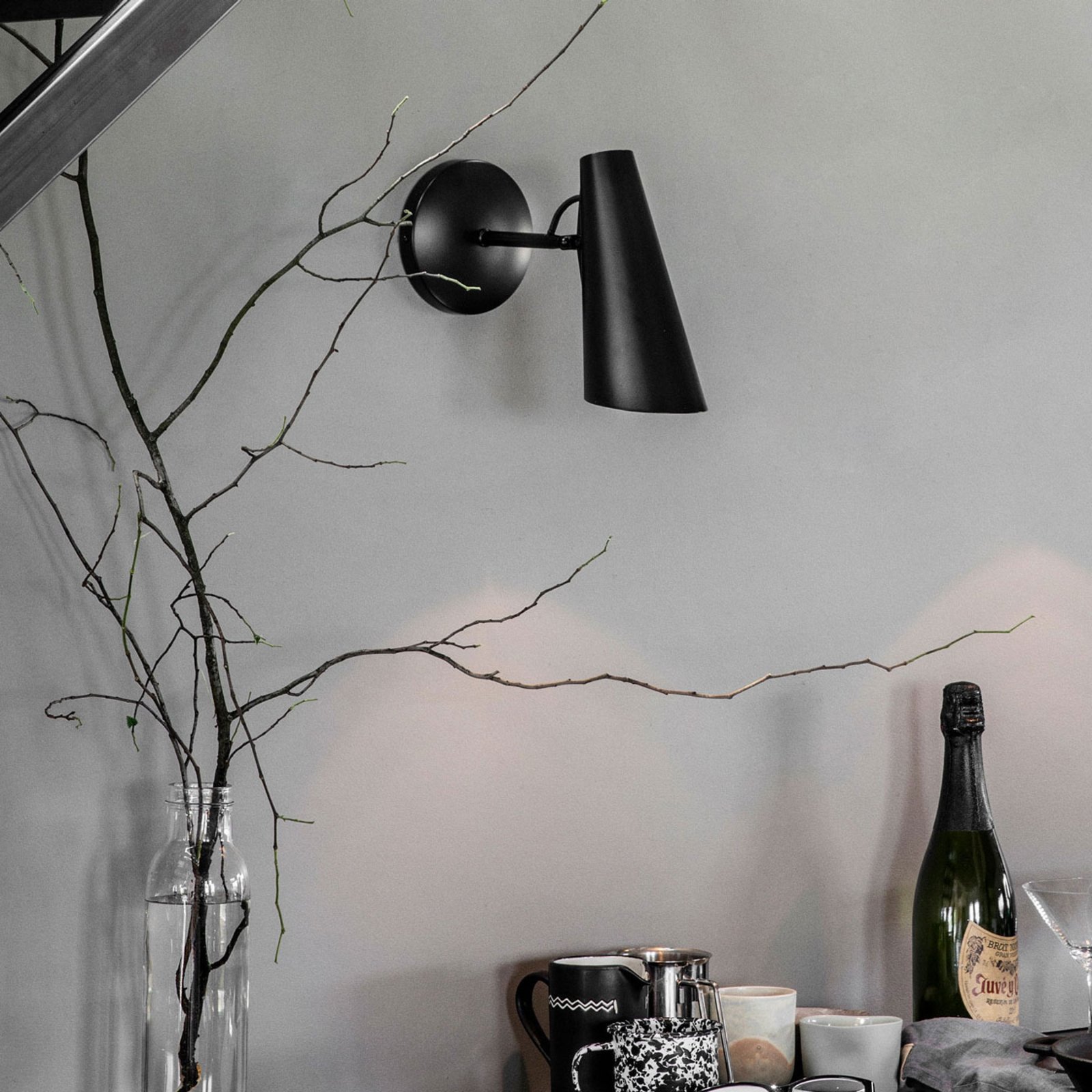Birdy Wall Lamp Short Black - Northern