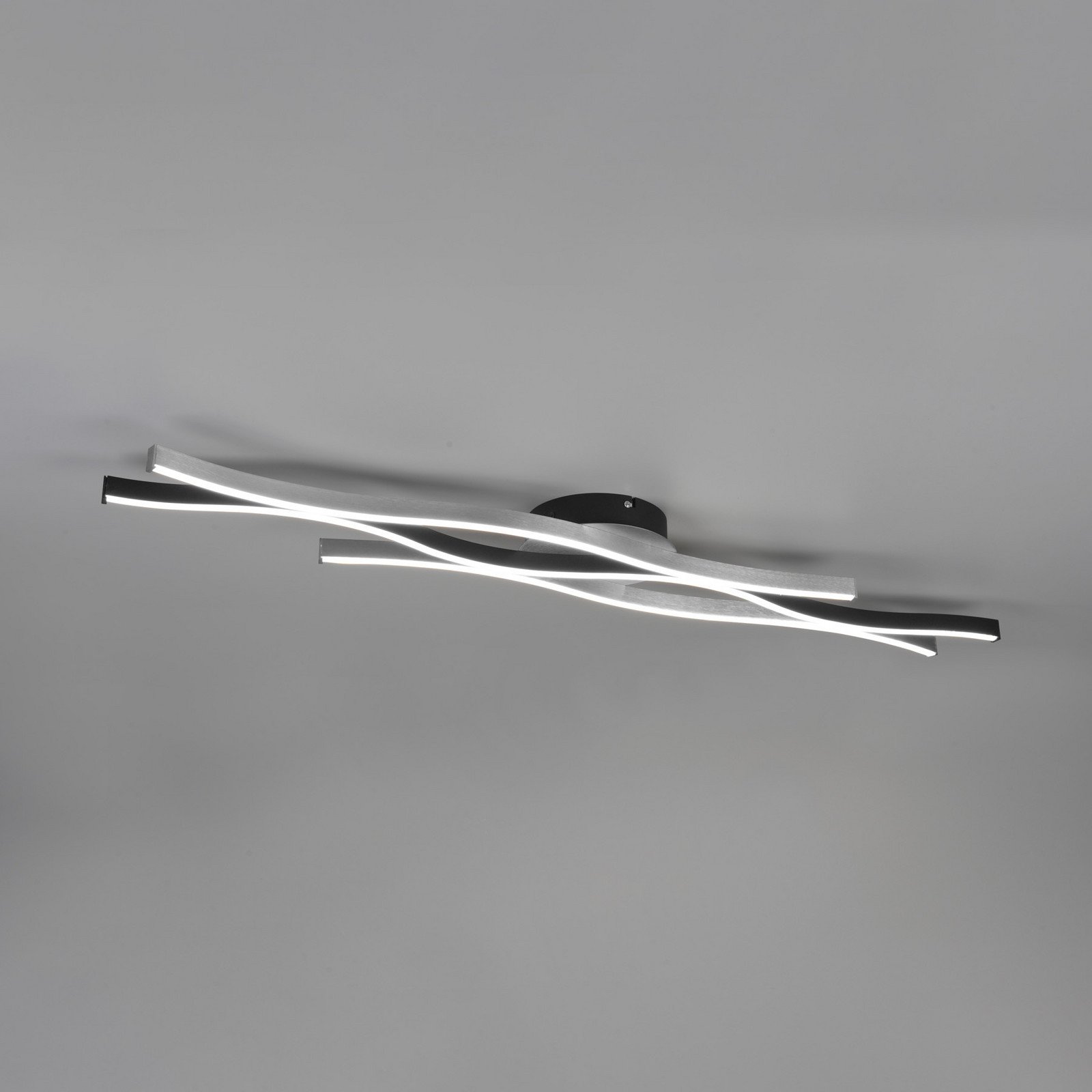 Trio Lighting Plafonieră cu LED Blaze CCT dimabil aluminiu - Camera de zi / sufragerie - modern - aluminiu periat negru - Metal