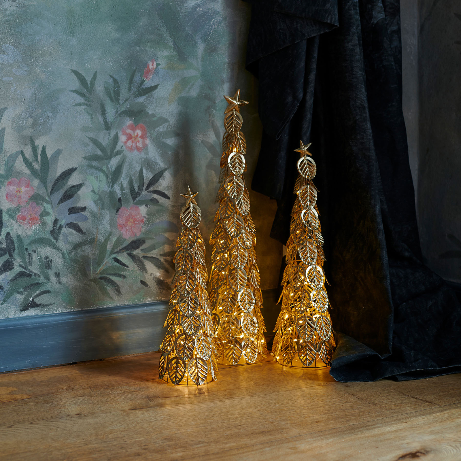 LED-Dekobaum Kirstine, gold
