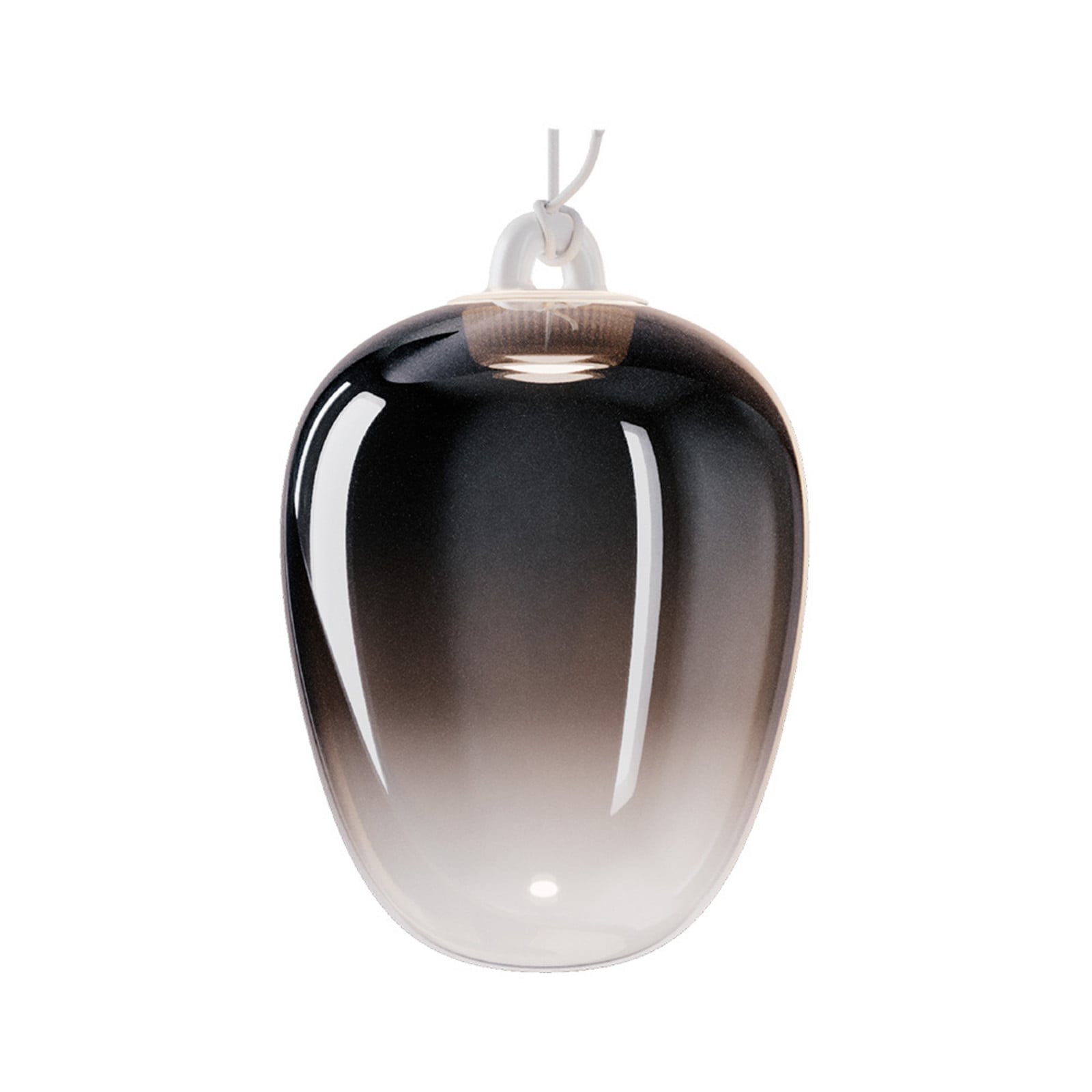 Oblò Pendel Medium 2700K Glossy Røg/Hvid Lodes - Stue - Glas