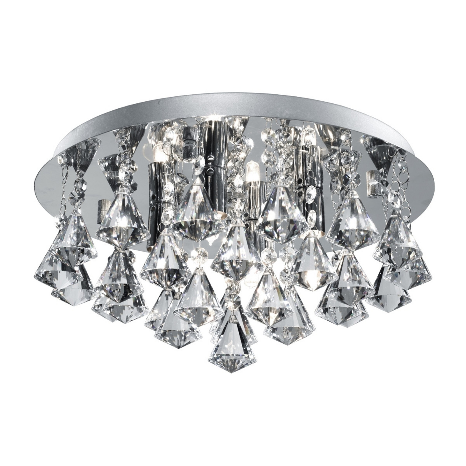 Plafonieră Hanna cristal formă diamant 35cm crom