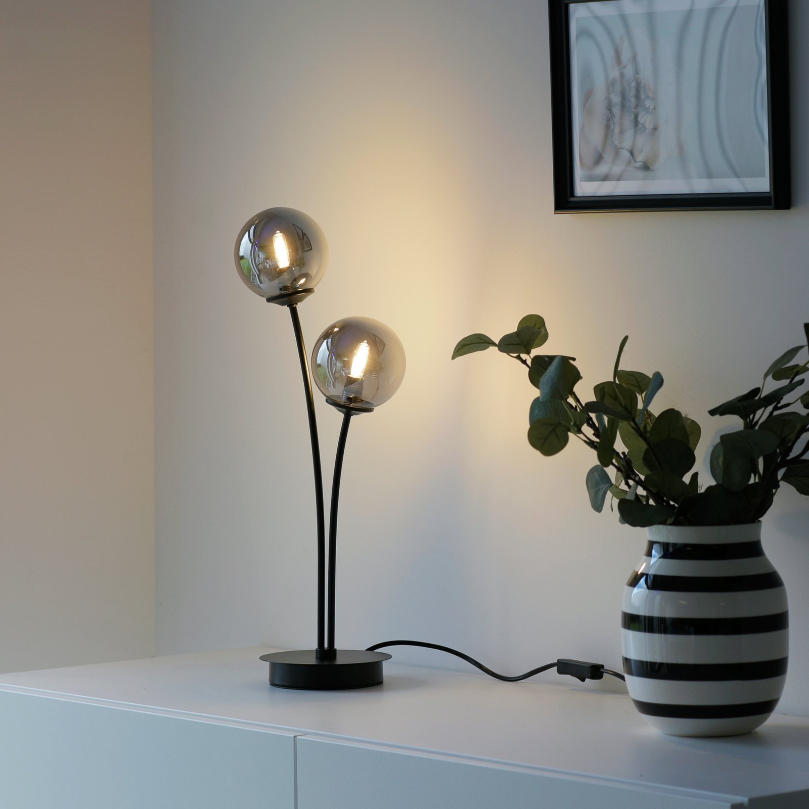 Paul Neuhaus Widow lámpara de mesa LED, 2 luces