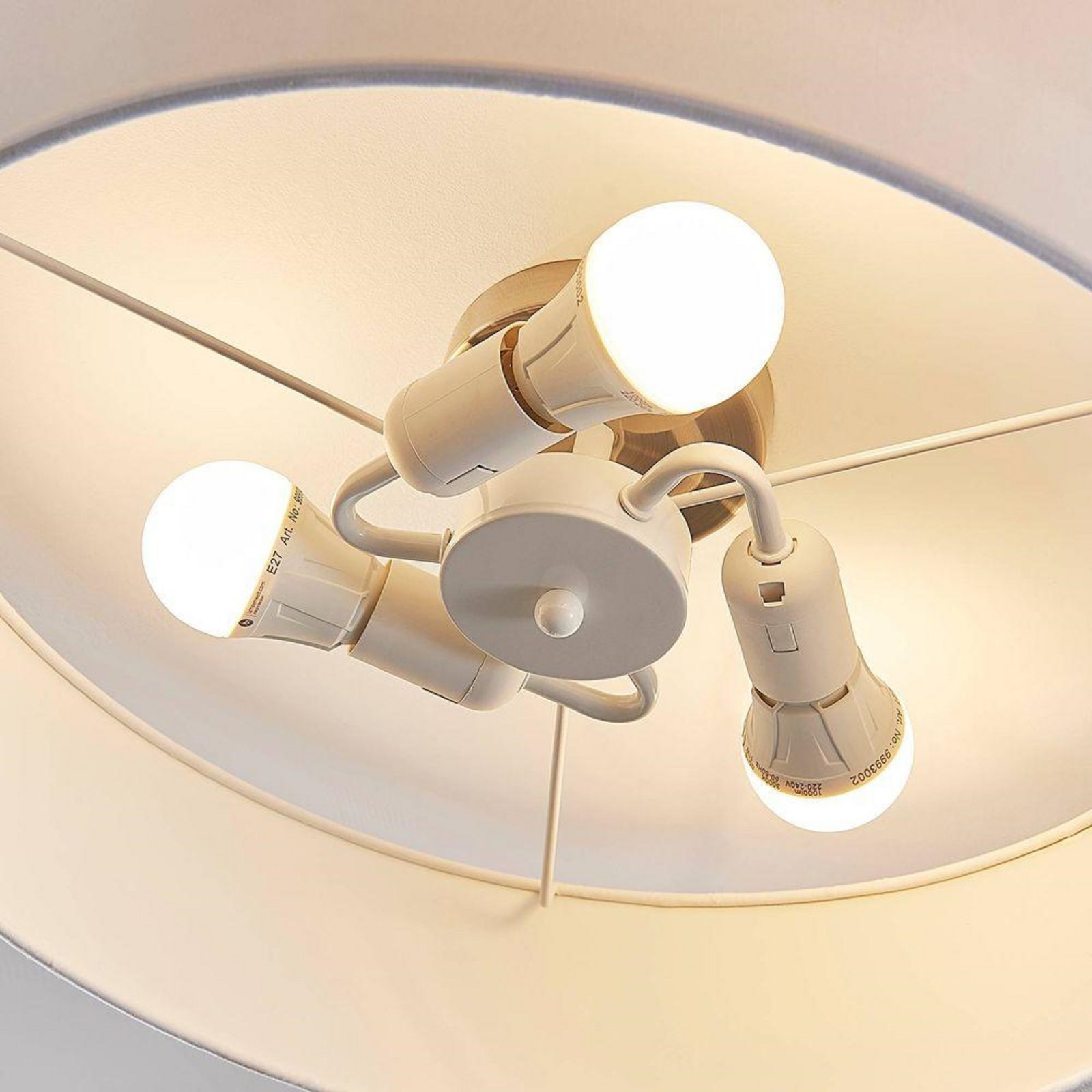 Sebatin Ceiling Lamp Ø50 White/Nickel - Lindby