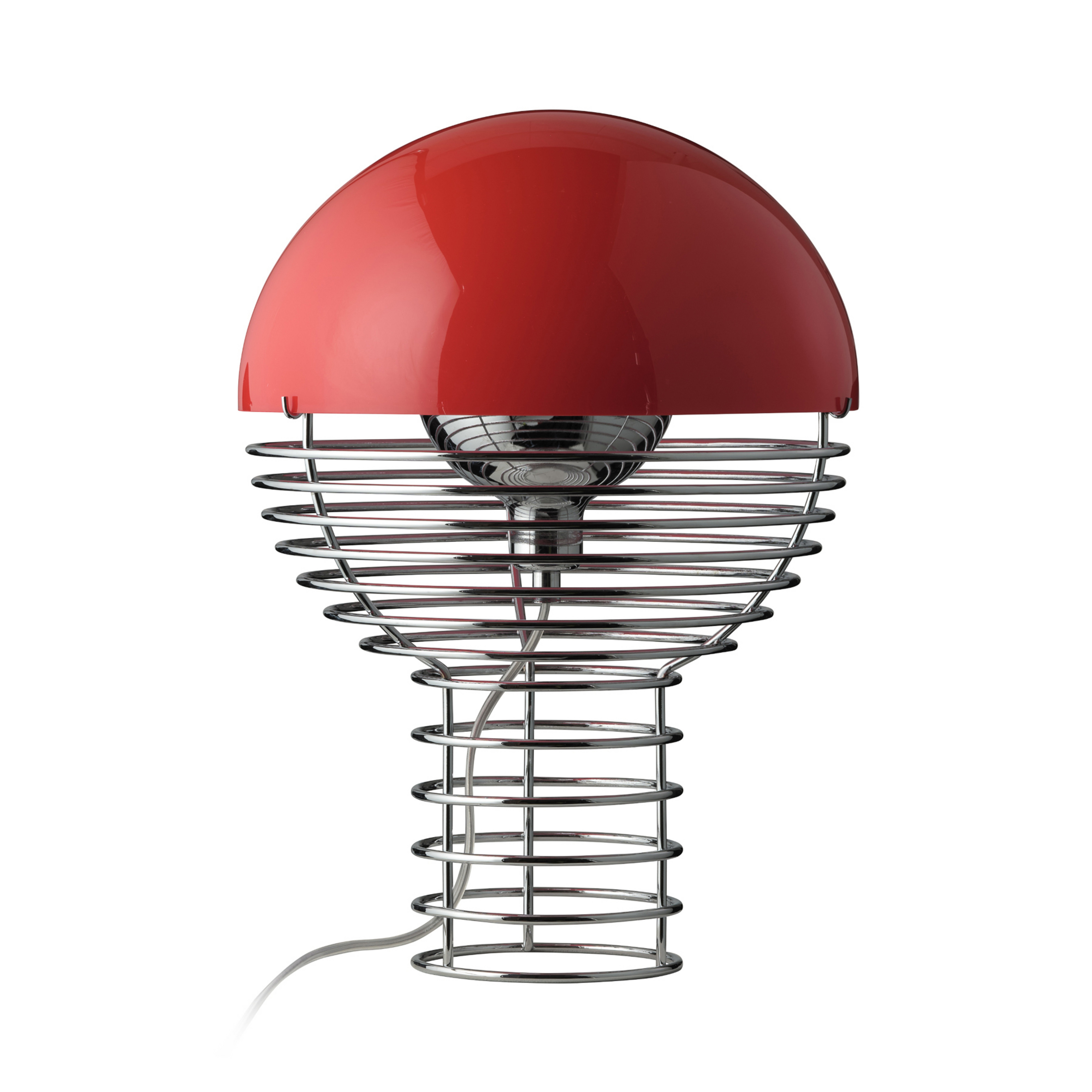 Wire Lampe de Table Ø30 Chrome/Red - Verpan