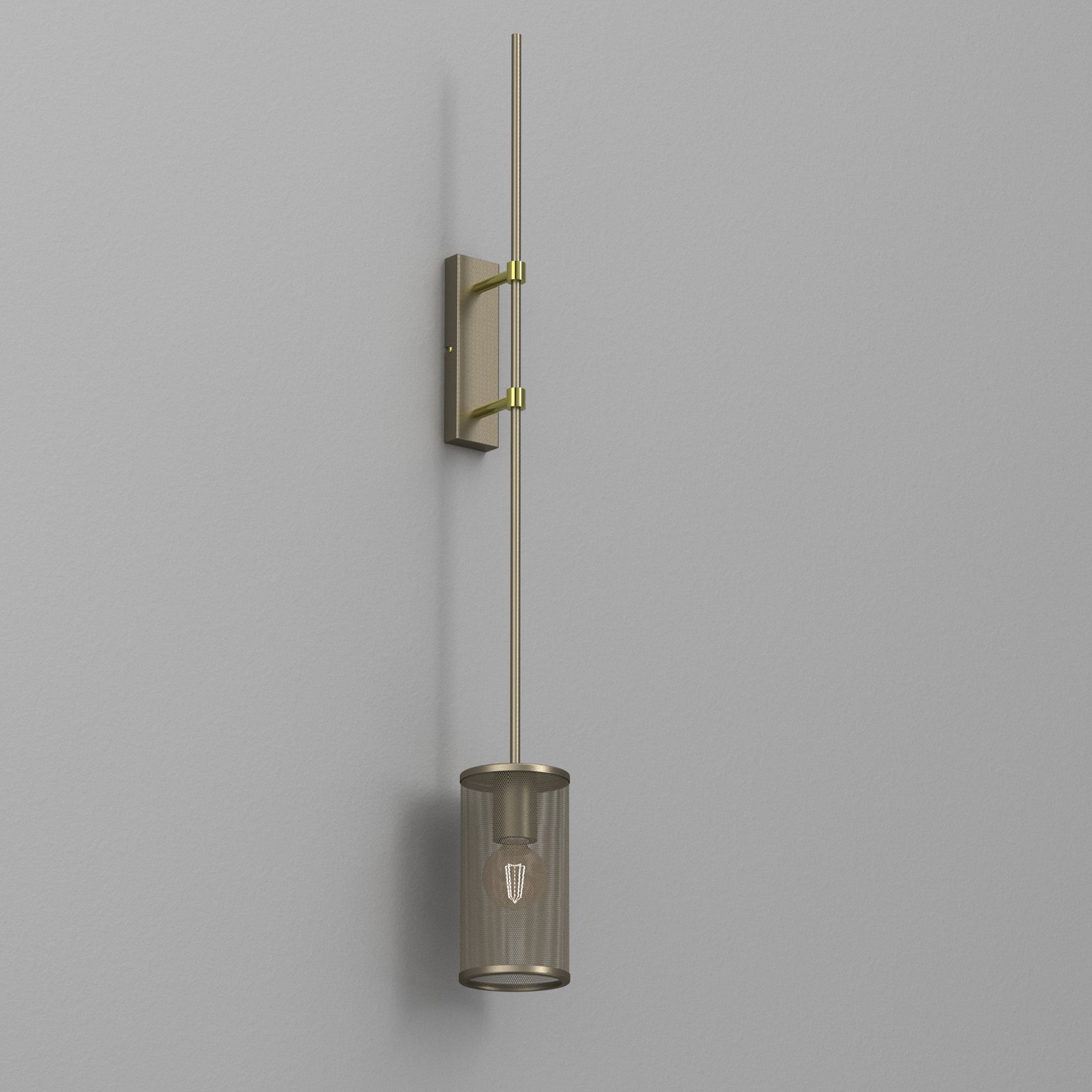 Wall light Wall, titanium-coloured, height 100 cm, steel